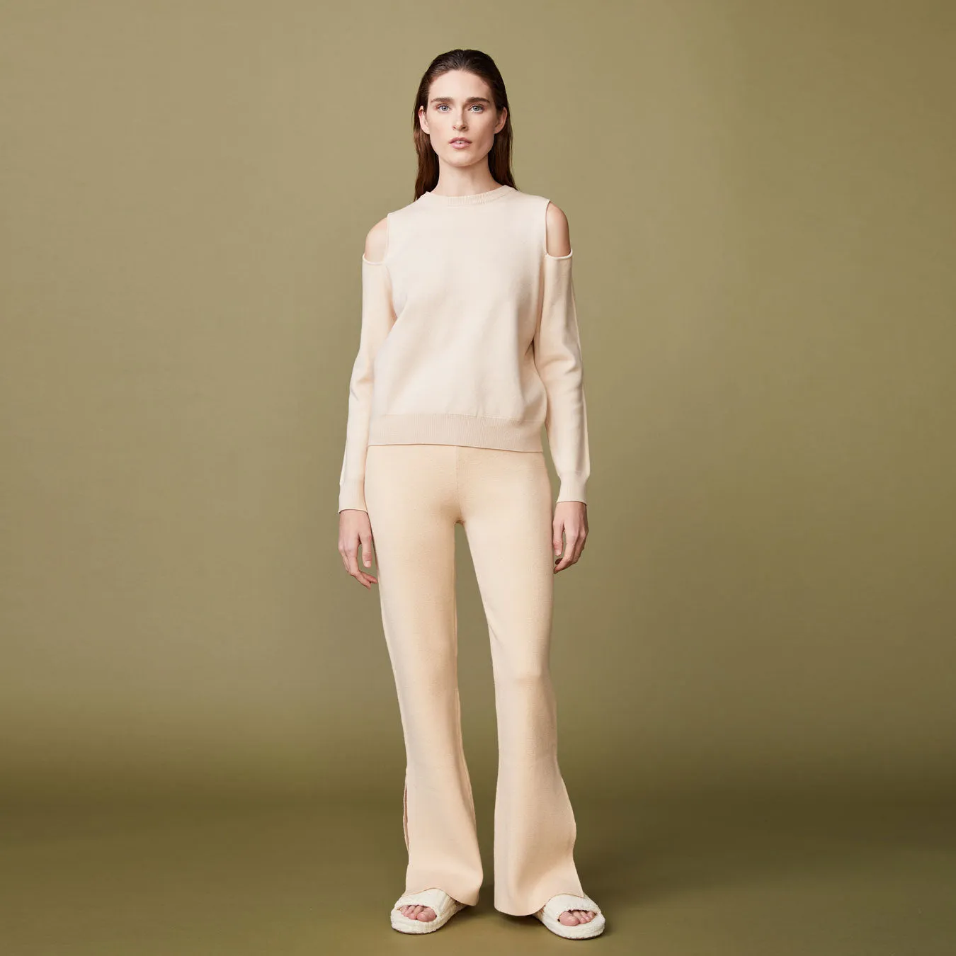 Fashion Fit Supersoft Sweater Knit Cut Out Sweatshirt