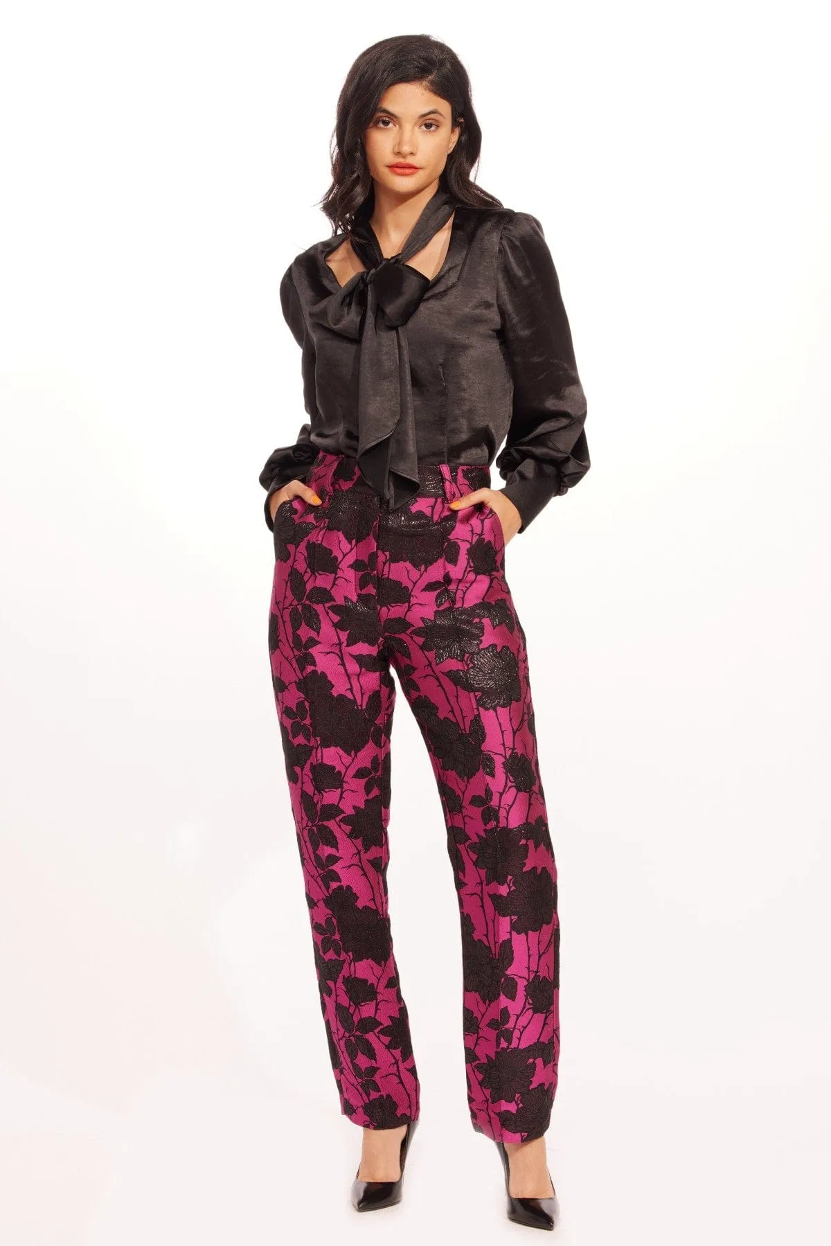 Fashion Stretch Nash Pants-Flamenco Rose
