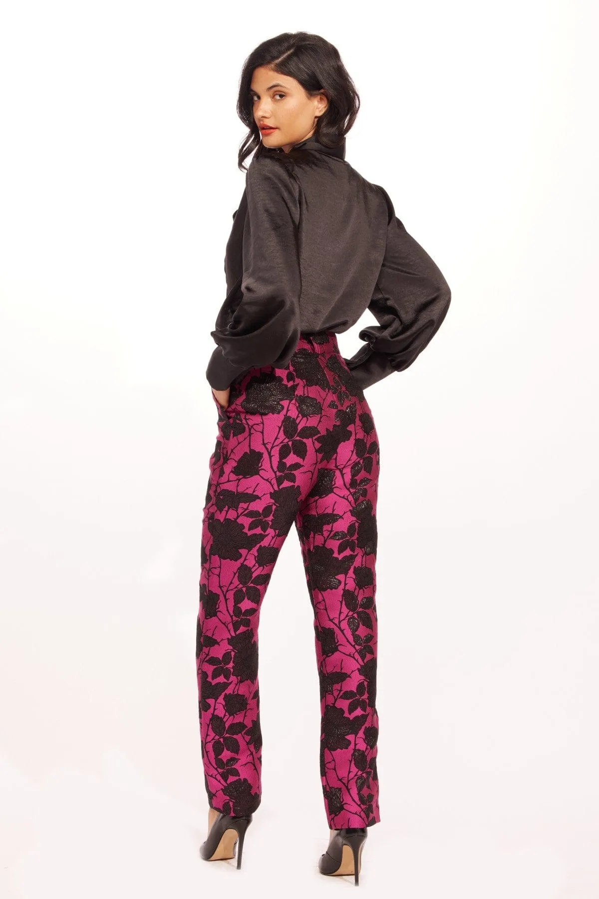Fashion Stretch Nash Pants-Flamenco Rose