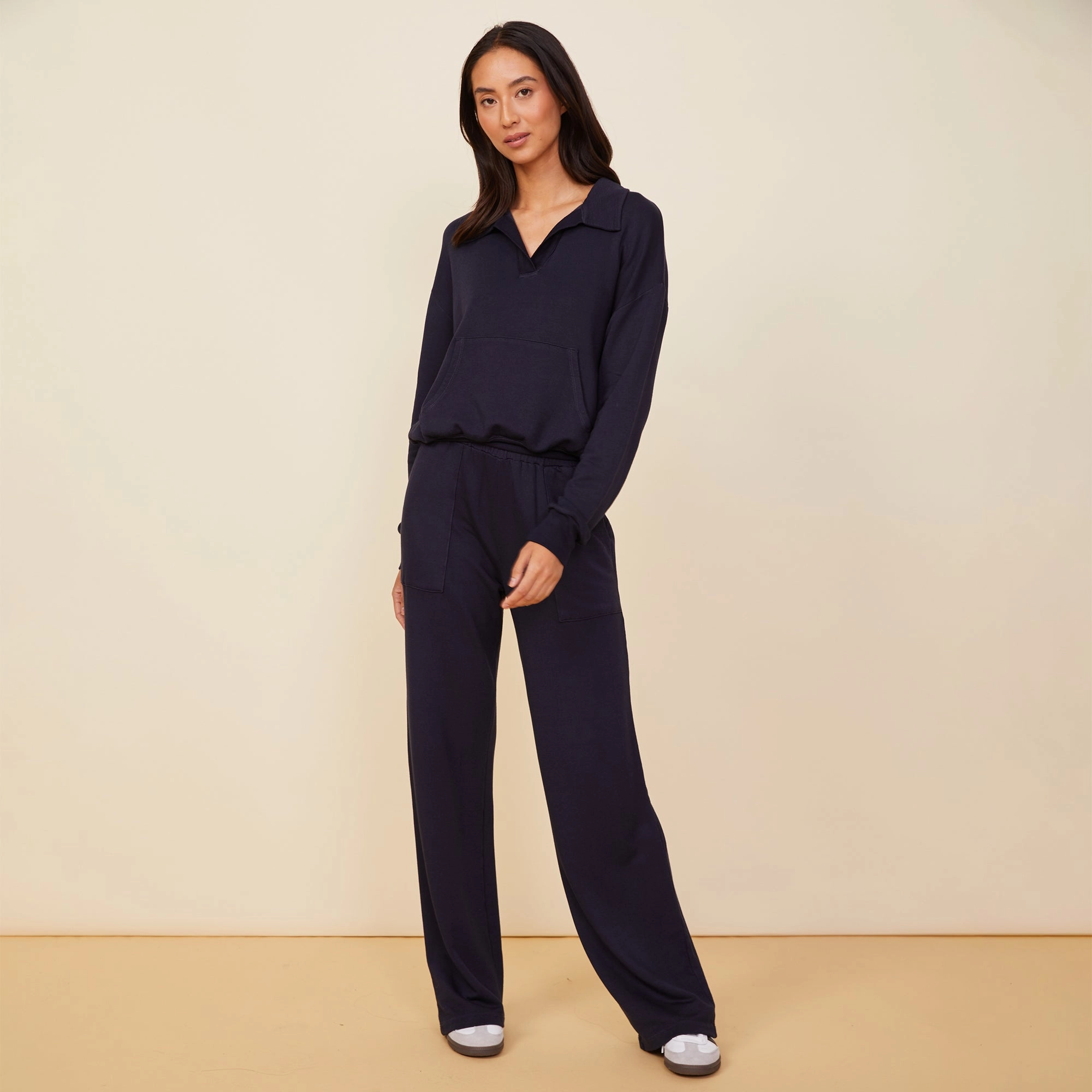 Fashion Outfit Supersoft Fleece Polo Sweatshirt