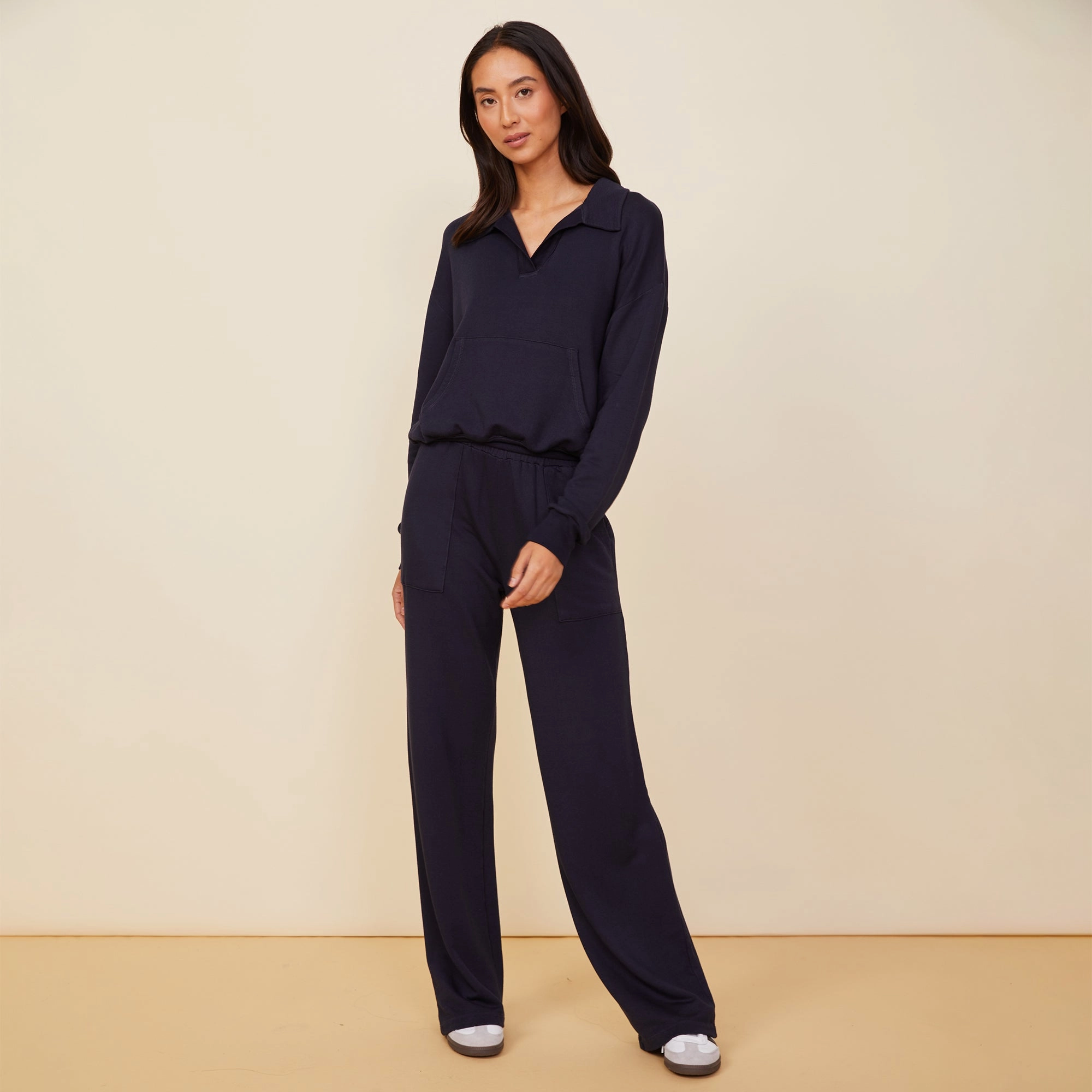 Fashion Outfit Supersoft Fleece Polo Sweatshirt