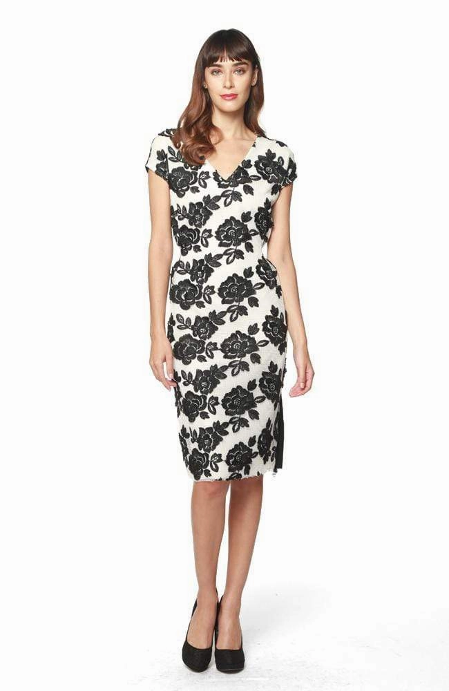 Fashion Staple Loma Dress in Black & White Bat Orchid