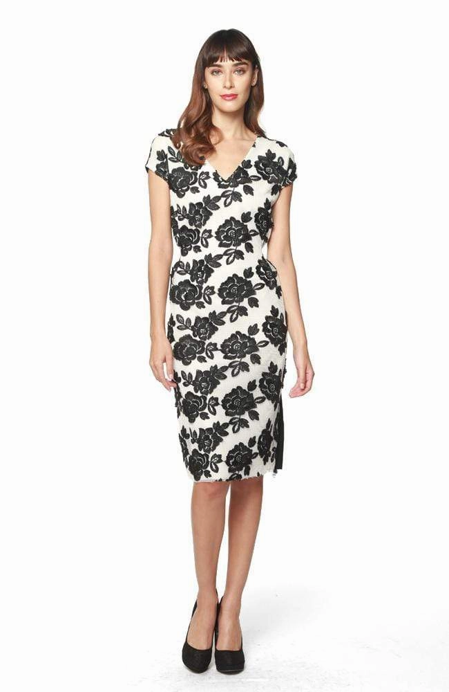 Fashion Staple Loma Dress in Black & White Bat Orchid