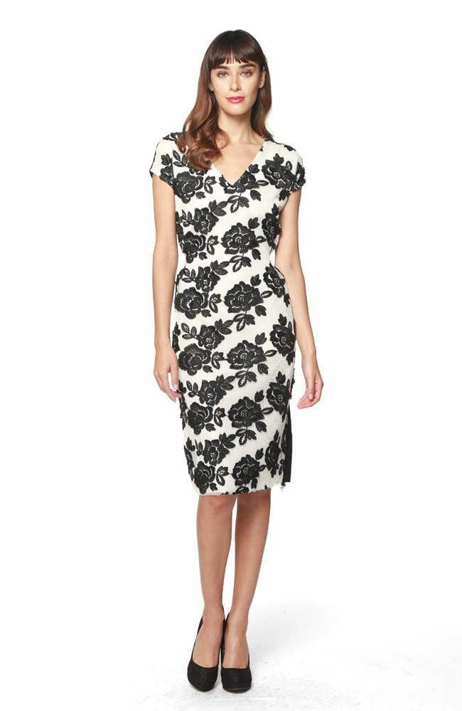 Fashion Staple Loma Dress in Black & White Bat Orchid