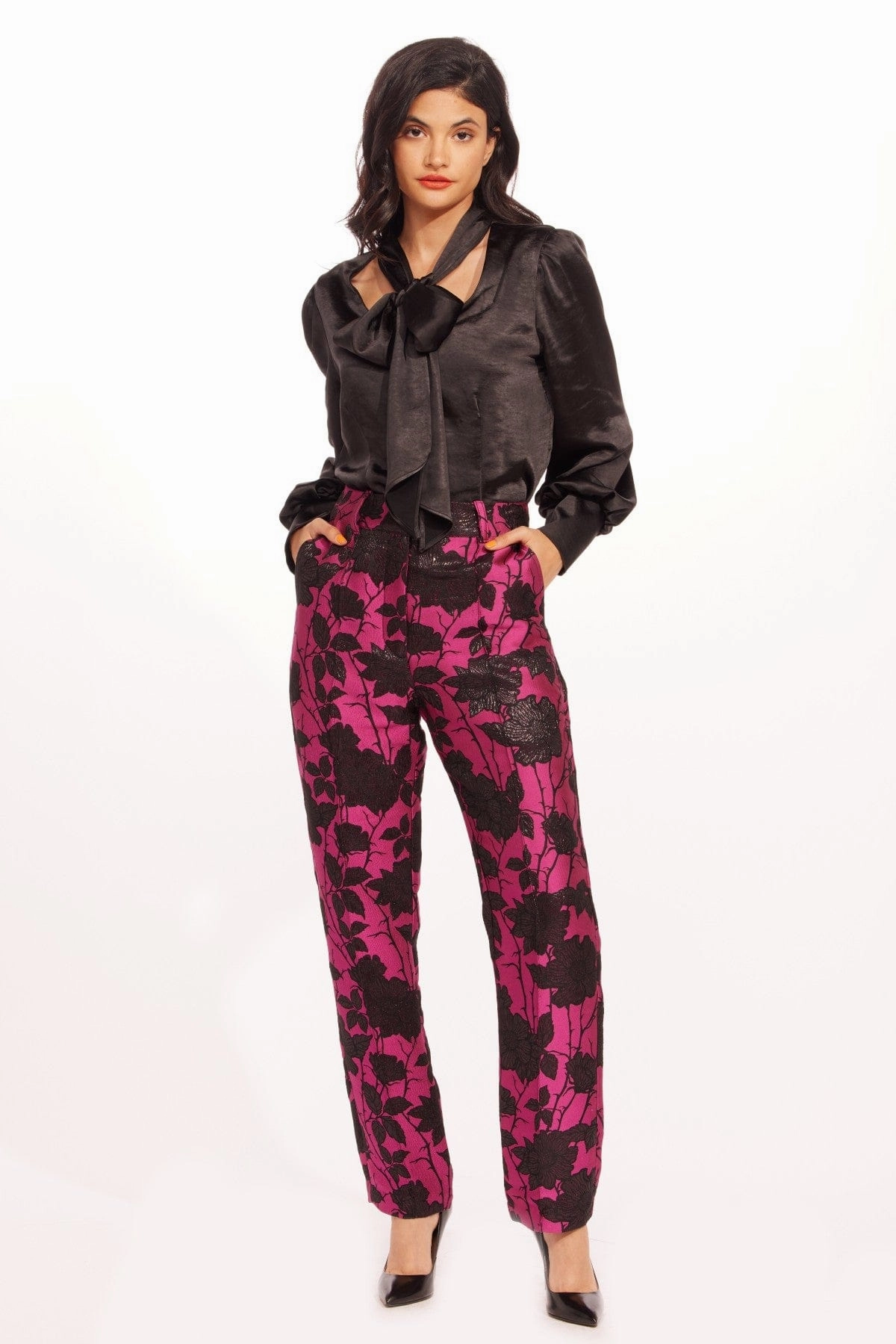 Fashion Stretch Nash Pants-Flamenco Rose