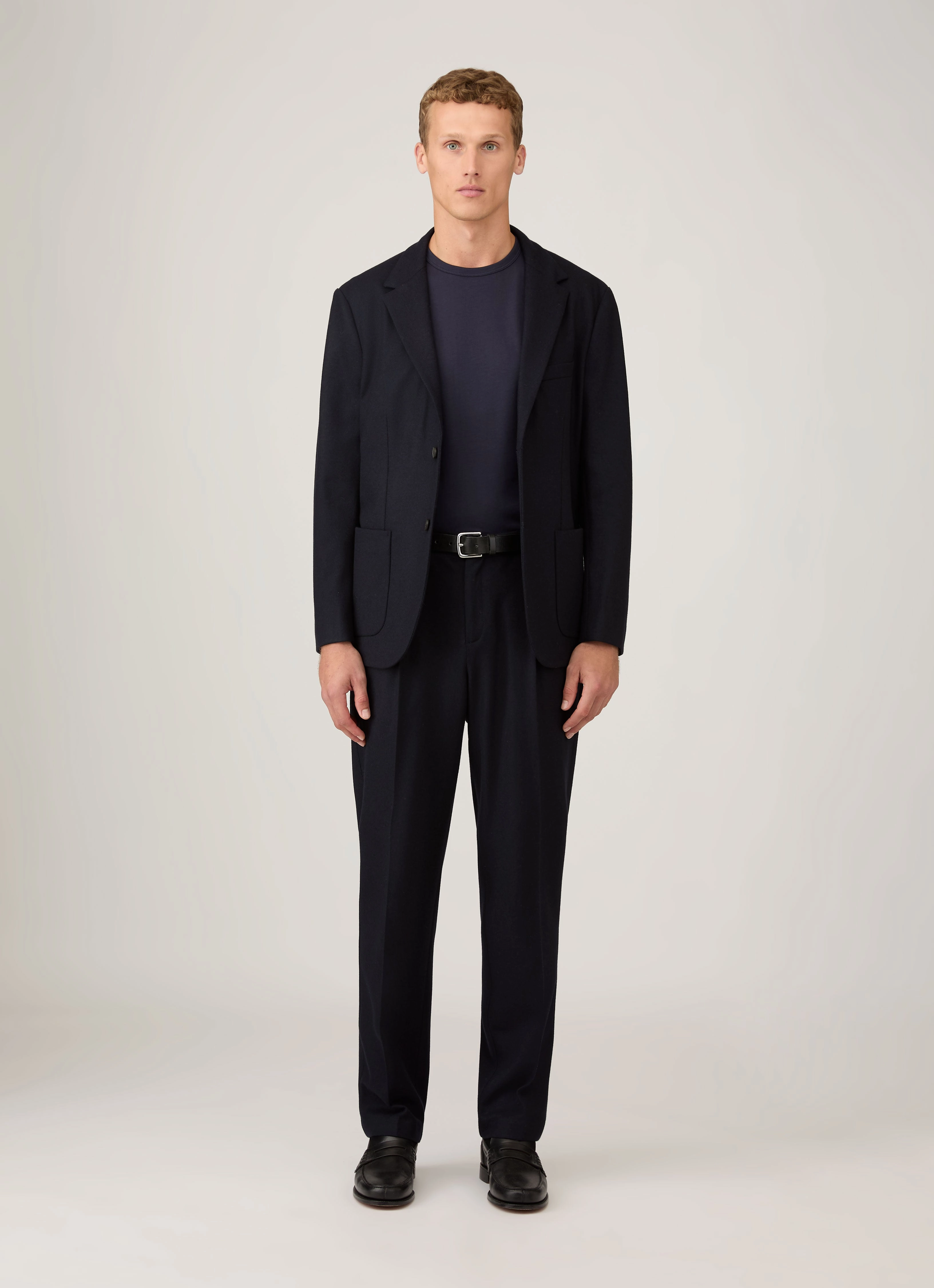 Fashionable Comfort Men's Single Jersey T-shirt in Navy