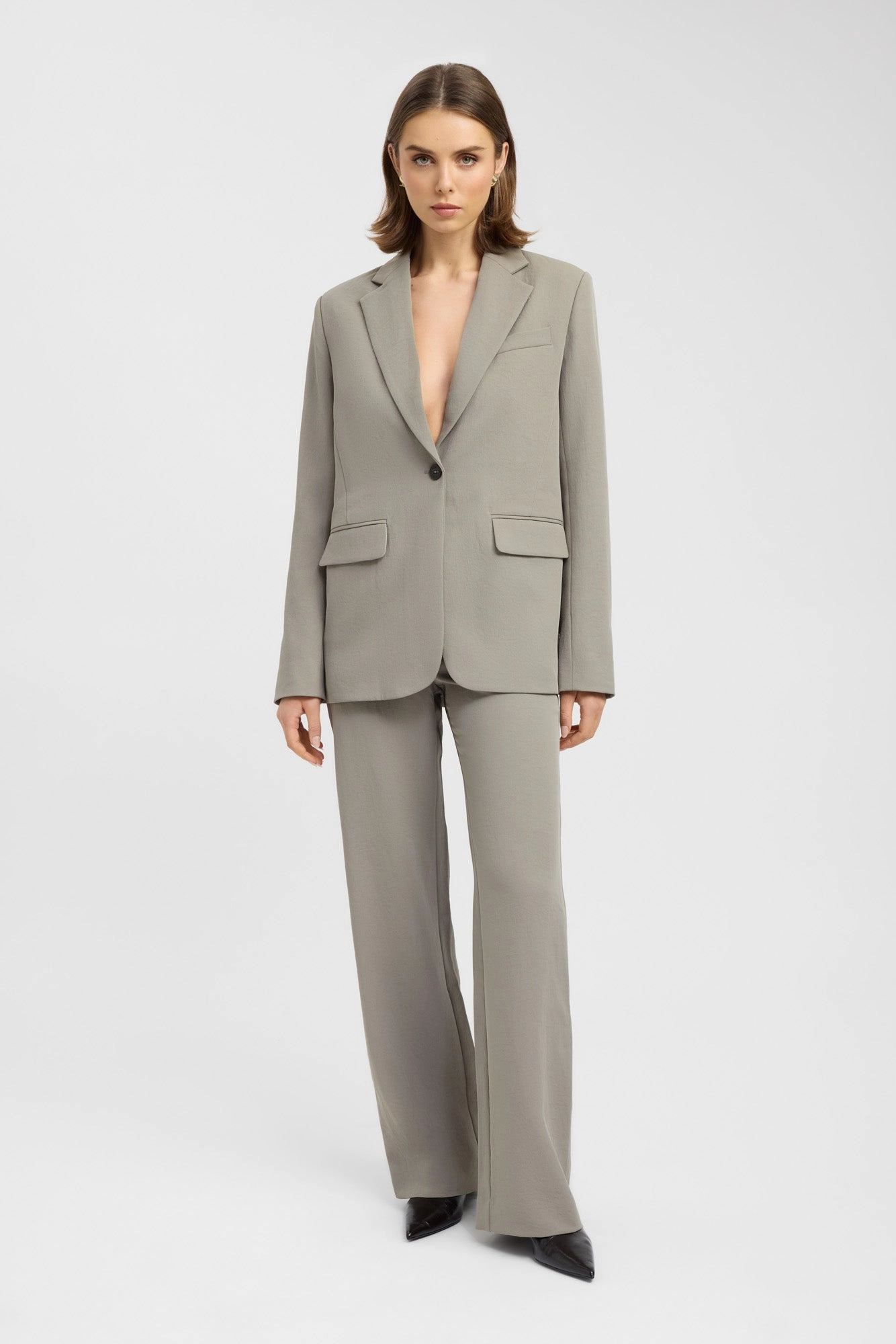 Fashionable Draping Ariel Button Blazer