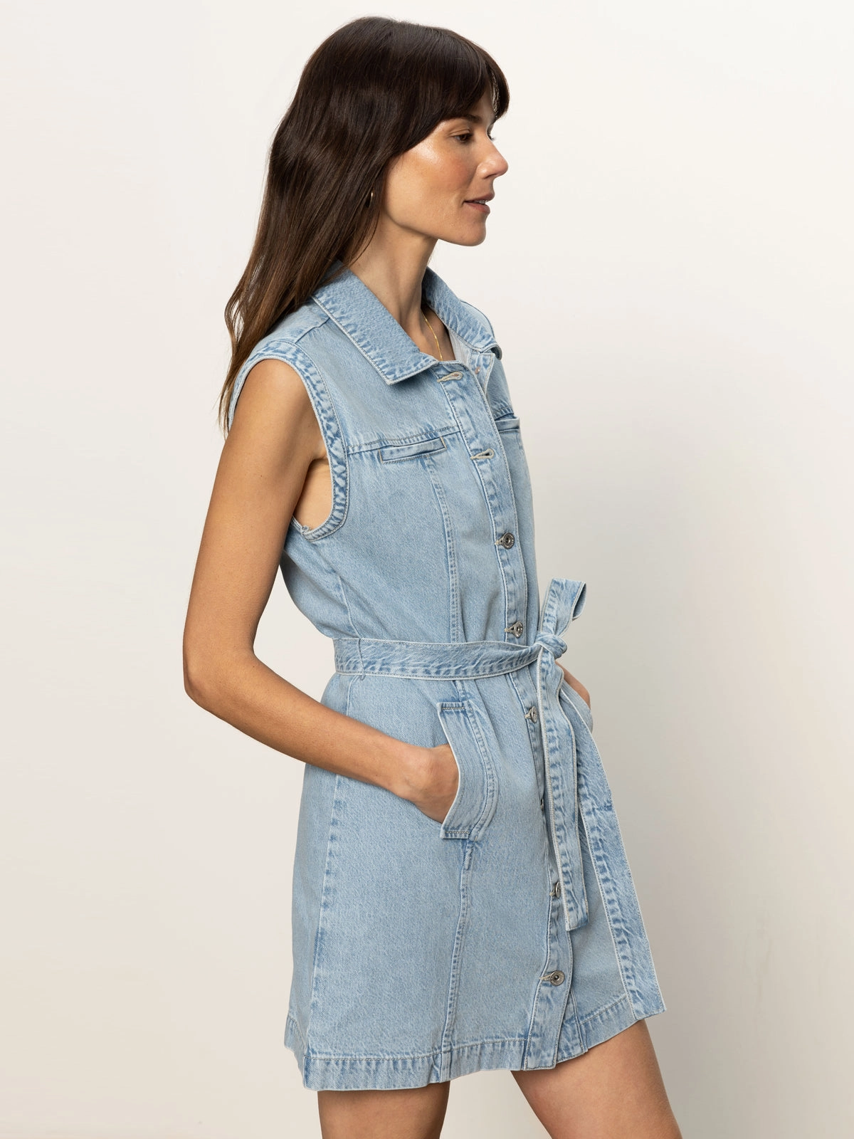 Fine Garments Ila Denim Dress Bouquet