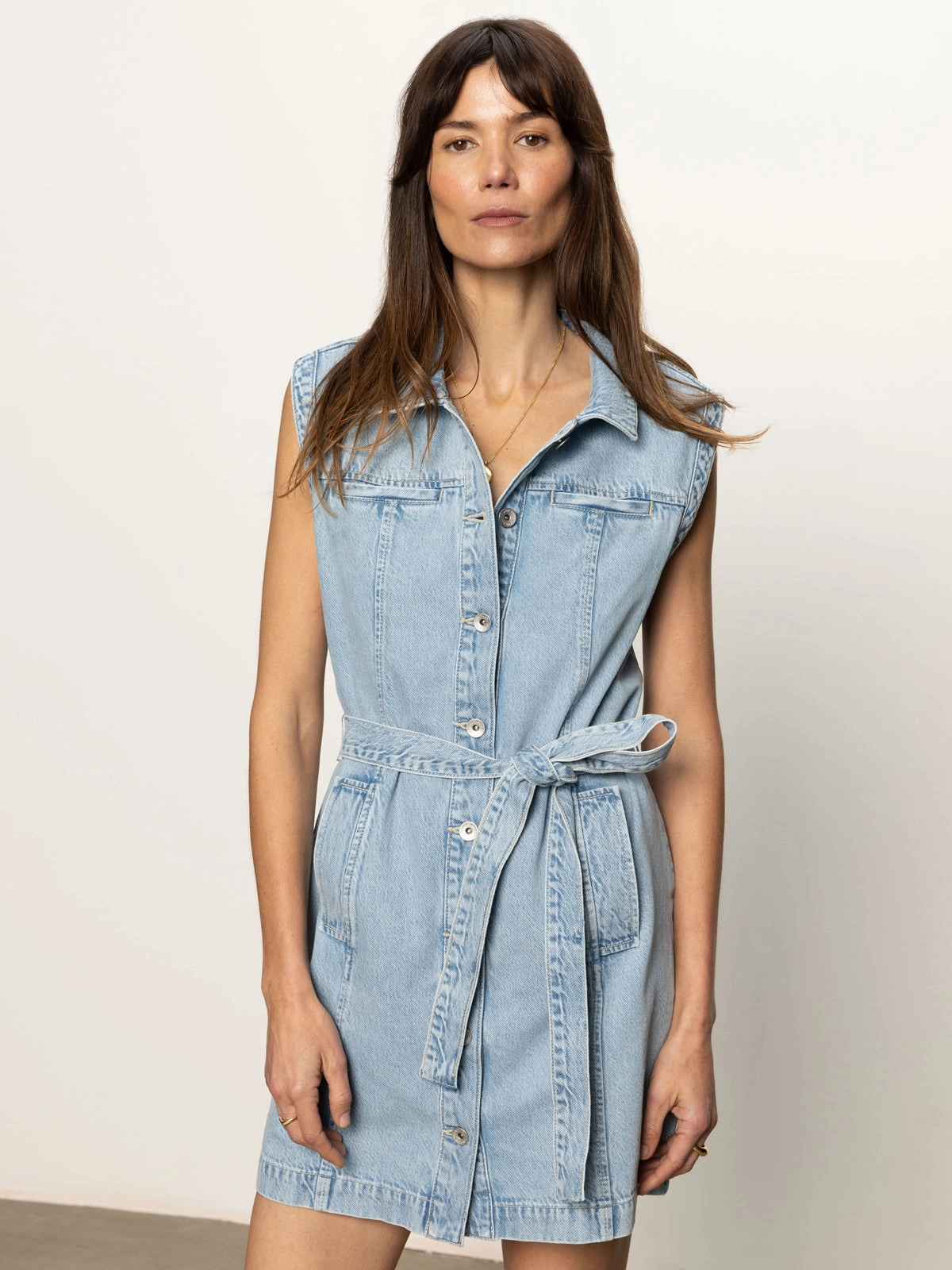 Fine Garments Ila Denim Dress Bouquet