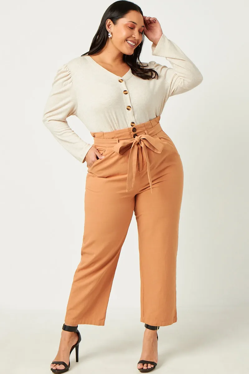 Puff Shoulder Marled Knit Buttoned Cardigan Stylish Outer Layer Stylish Basics