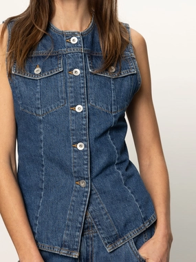 Classic Wear Morning Stroll Maritime Denim Vest Perfect Storm