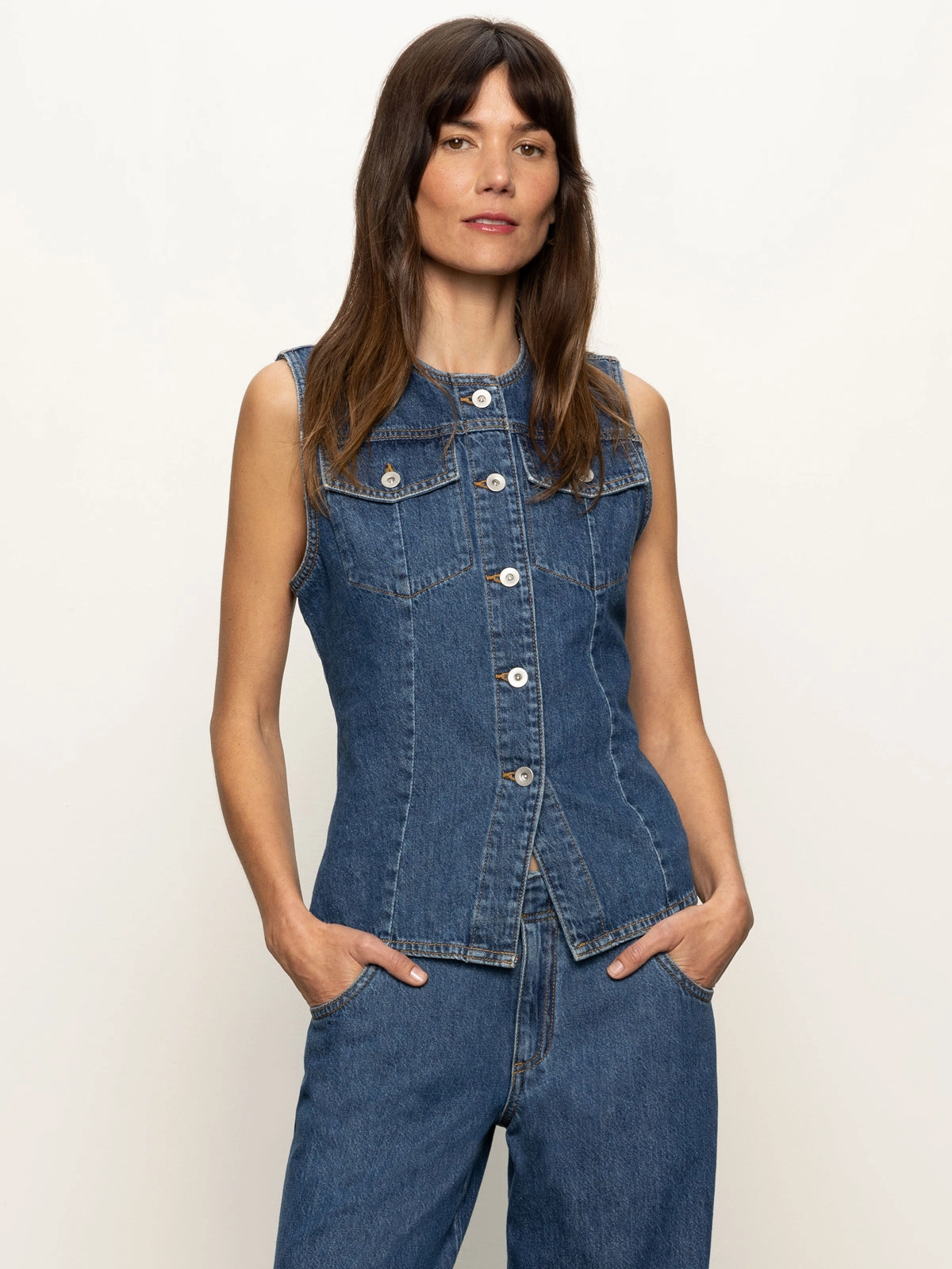 Fit Smooth Maritime Denim Vest Perfect Storm