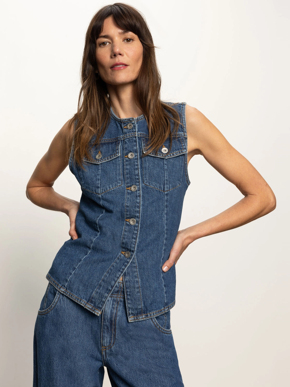 Fit Smooth Maritime Denim Vest Perfect Storm