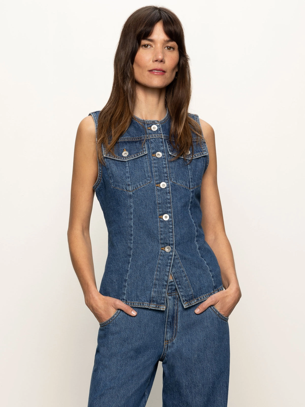 Fit Smooth Maritime Denim Vest Perfect Storm