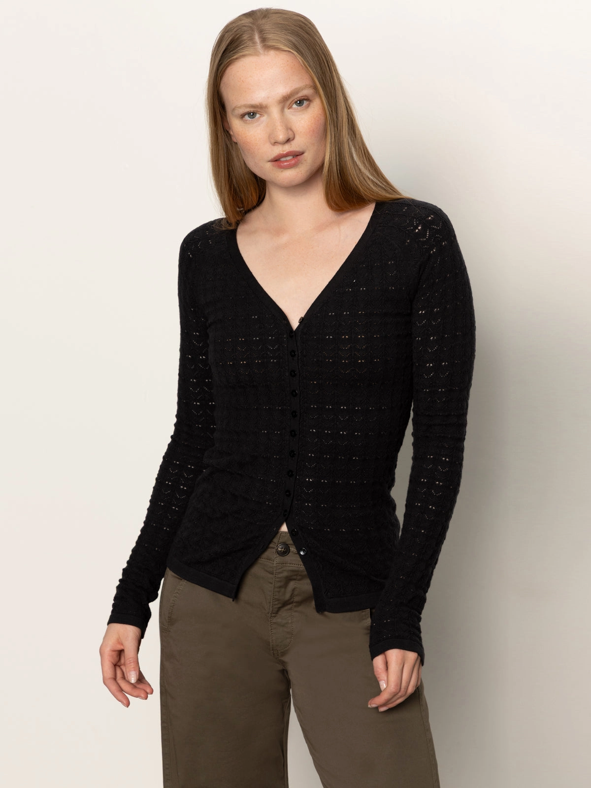 Fitted Raglan Cardi Black Seamless Fit