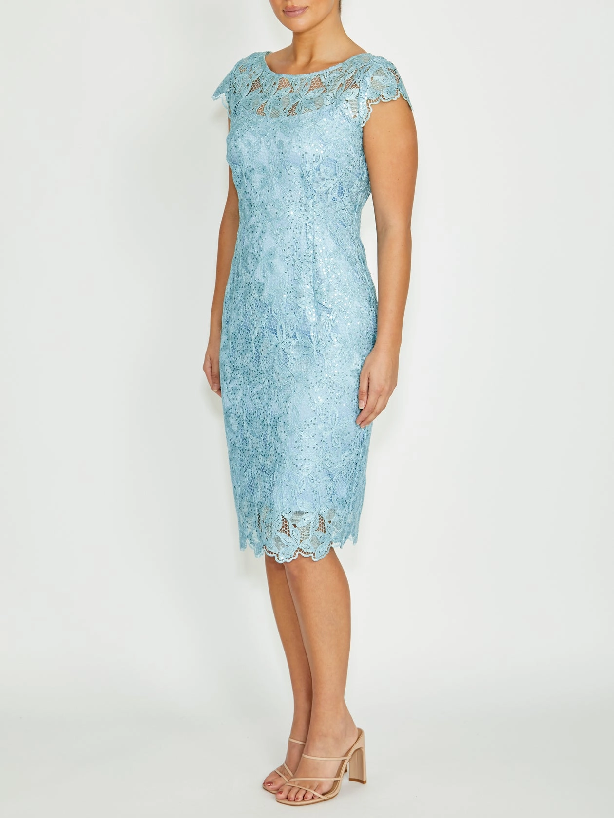 Flame Print Millicent Silver Mint Dress