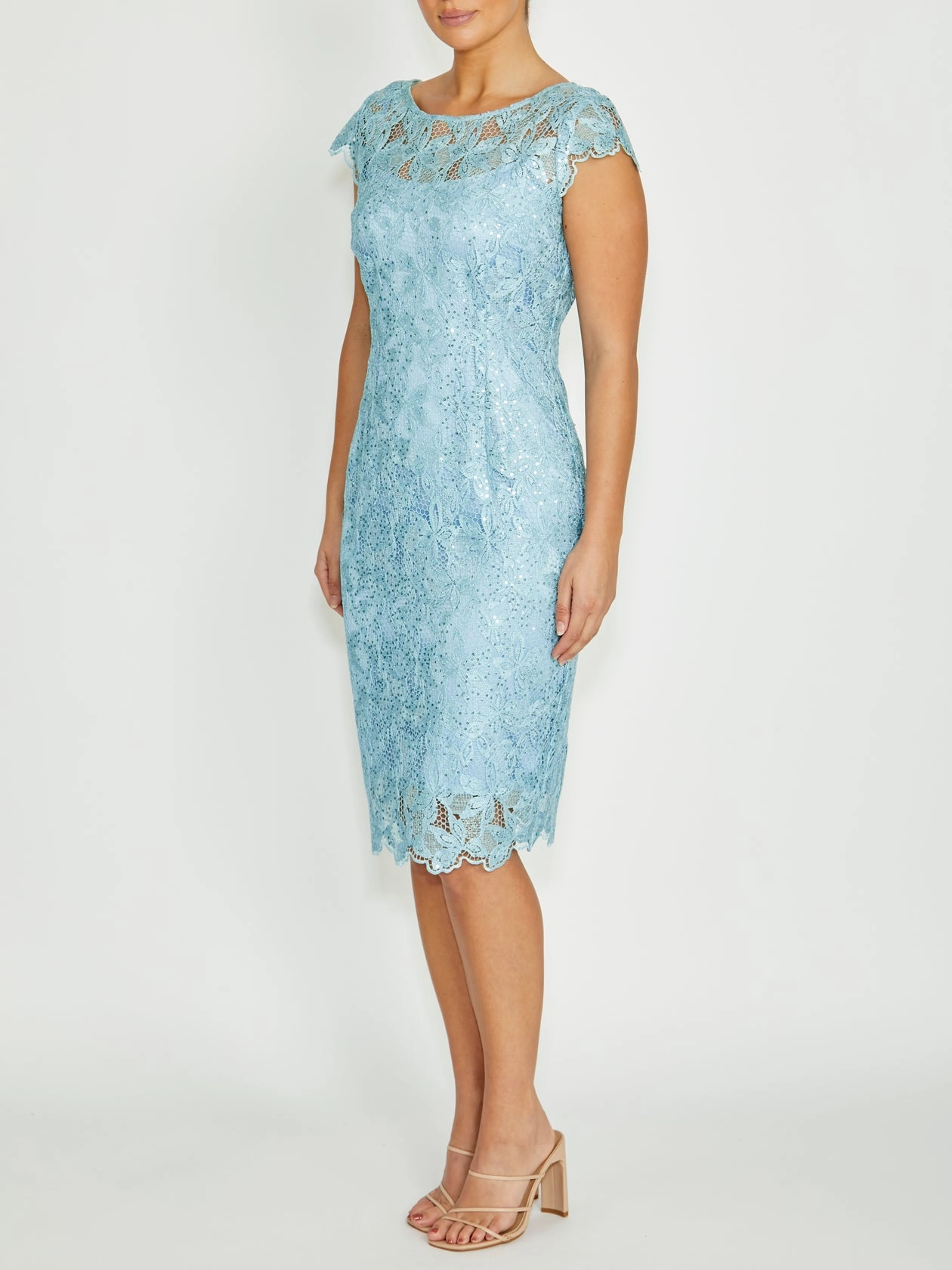 Flame Print Millicent Silver Mint Dress