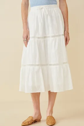 Floral Embroidered Eyelet Skirt With Crochet Detail Smooth Finish
