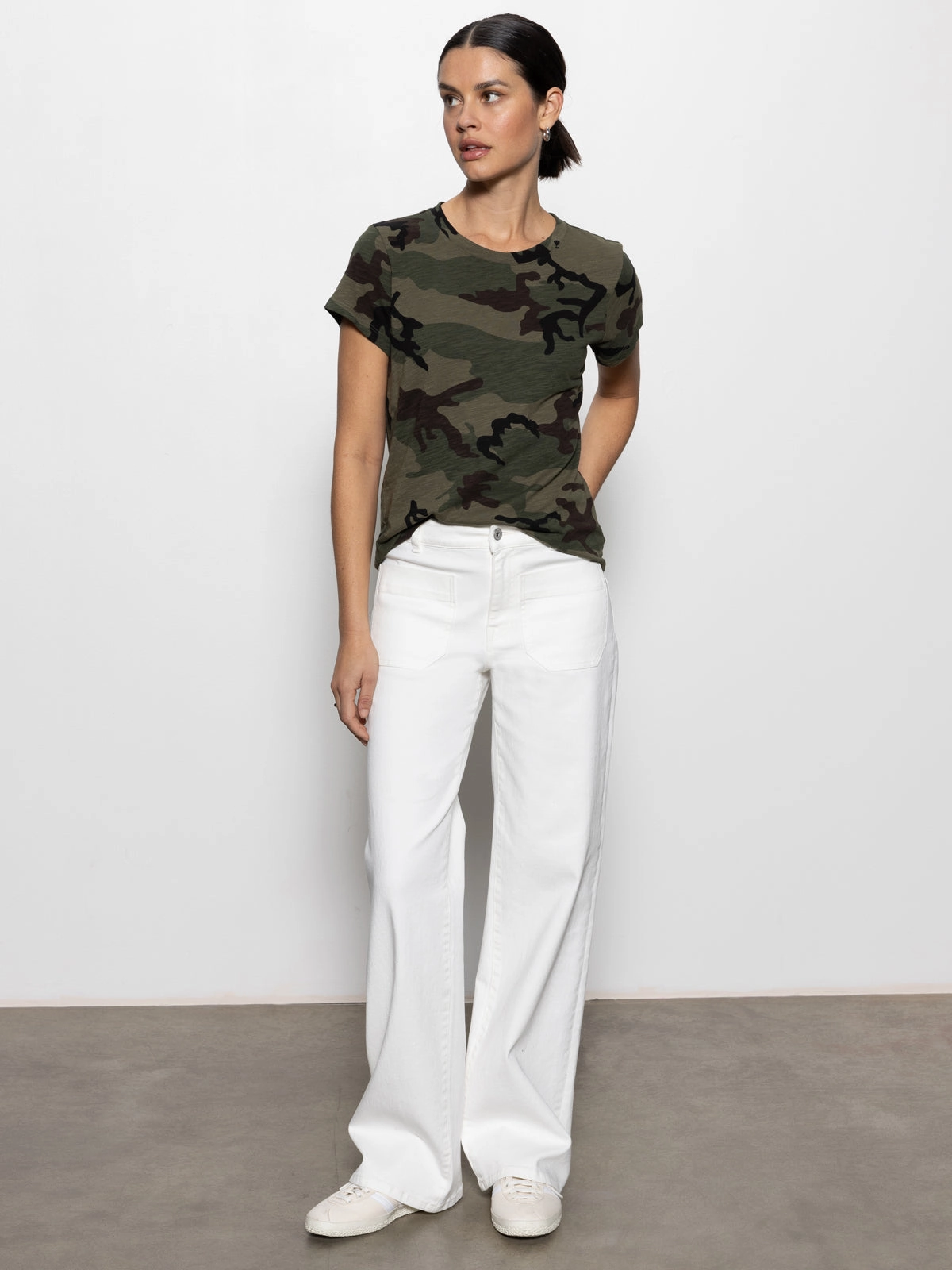 Flattering Comfort The Perfect Tee Hiker Camo