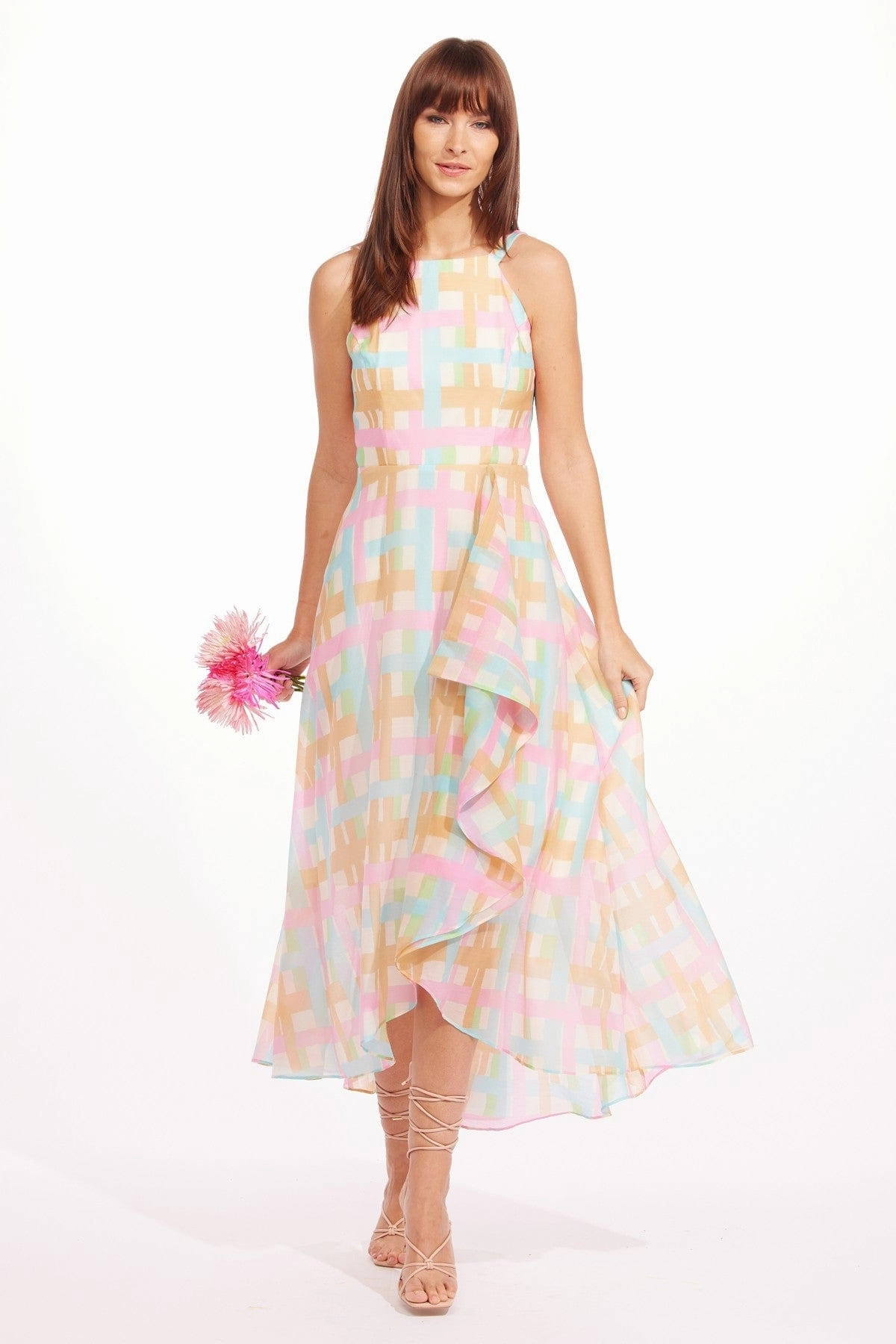 Flattering Cut Jennie Dress - Honey Love Plaid