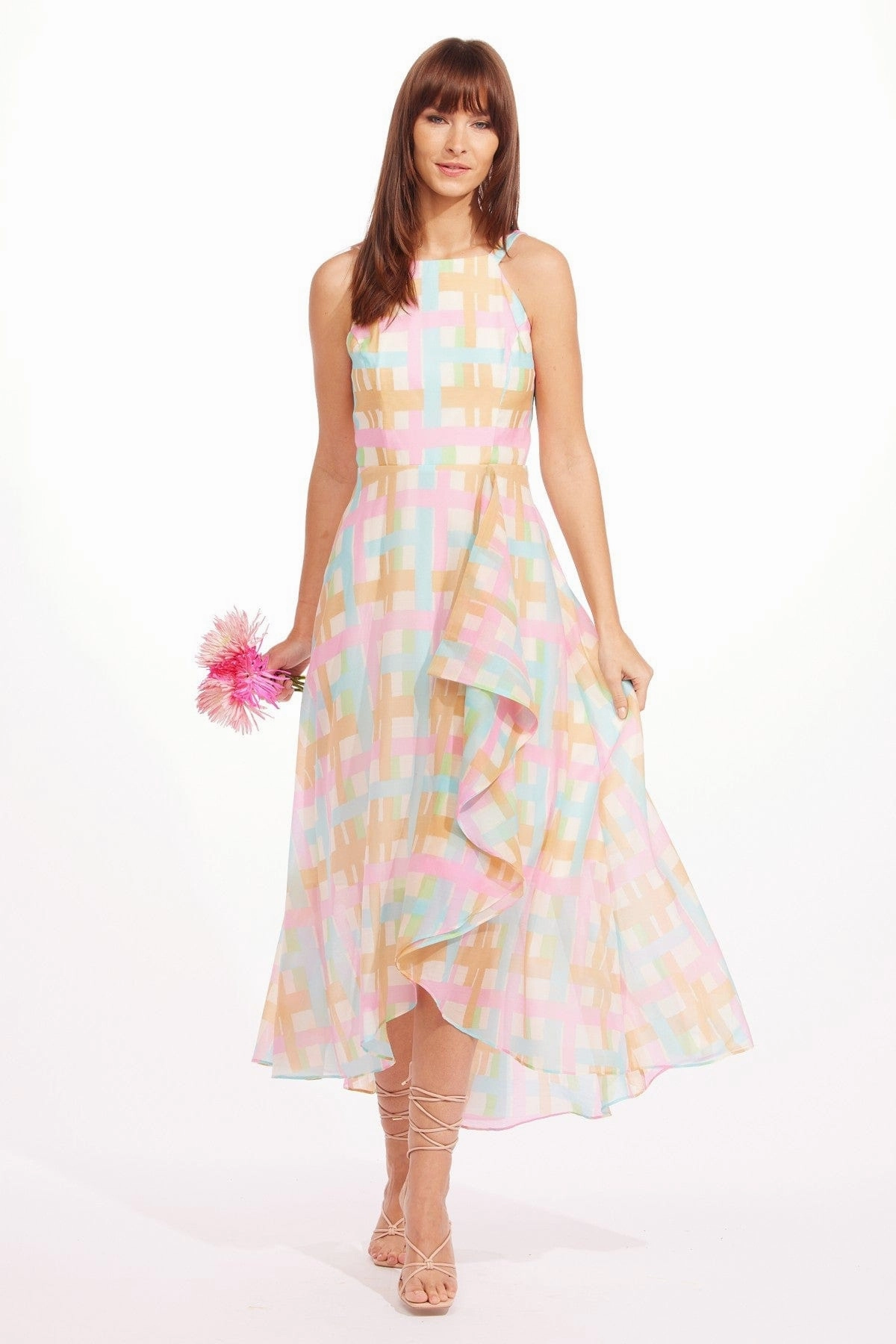 Flattering Cut Jennie Dress - Honey Love Plaid