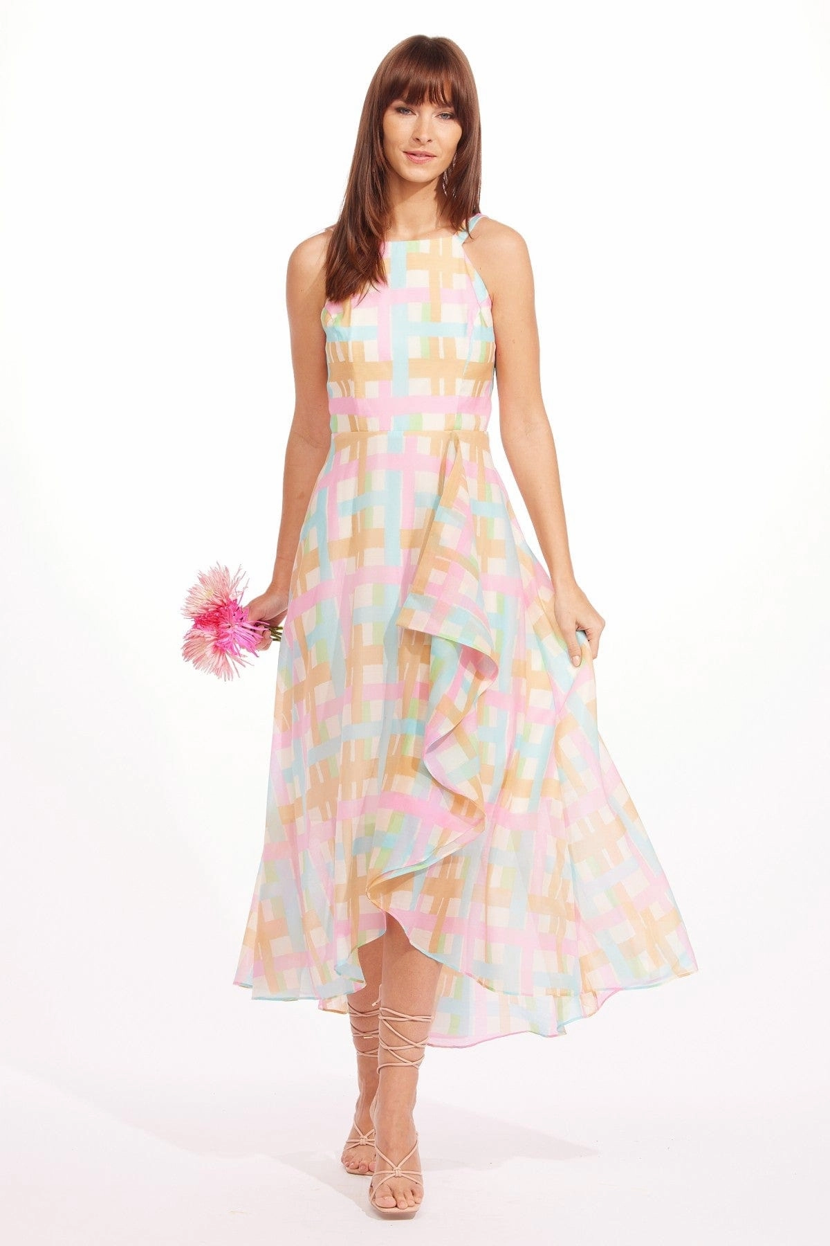 Flattering Cut Jennie Dress - Honey Love Plaid