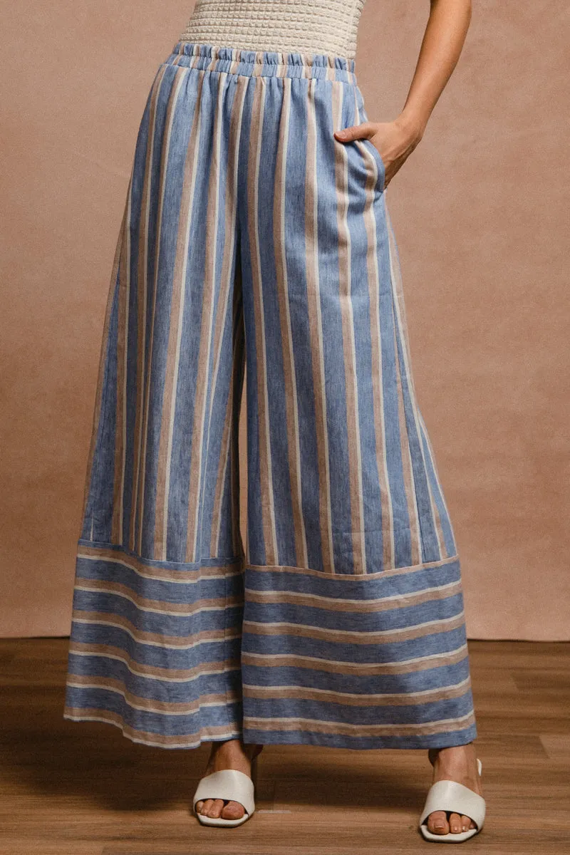 Wide Leg IB1605S-01 | STRIPE WOVEN WIDE PANTS