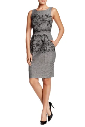 Subtle Glamour Casual chic midi Flocked Scallop Cato Sheath Dress