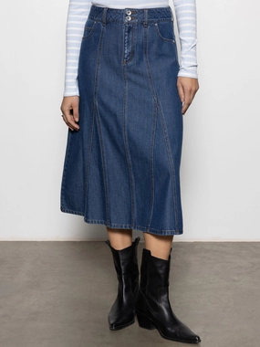 Flora Denim Skirt Happy Hour Budget Friendly Machine washable