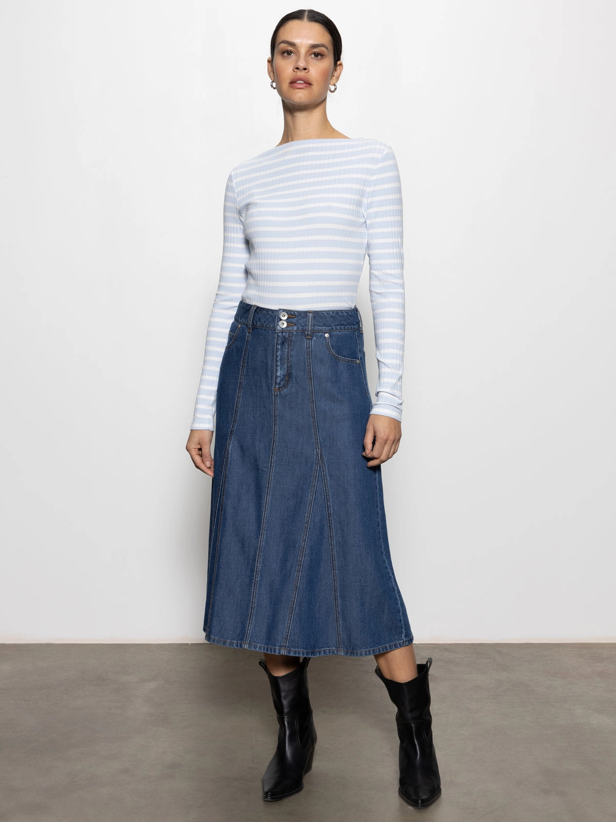 Flora Denim Skirt Happy Hour Unisex Design
