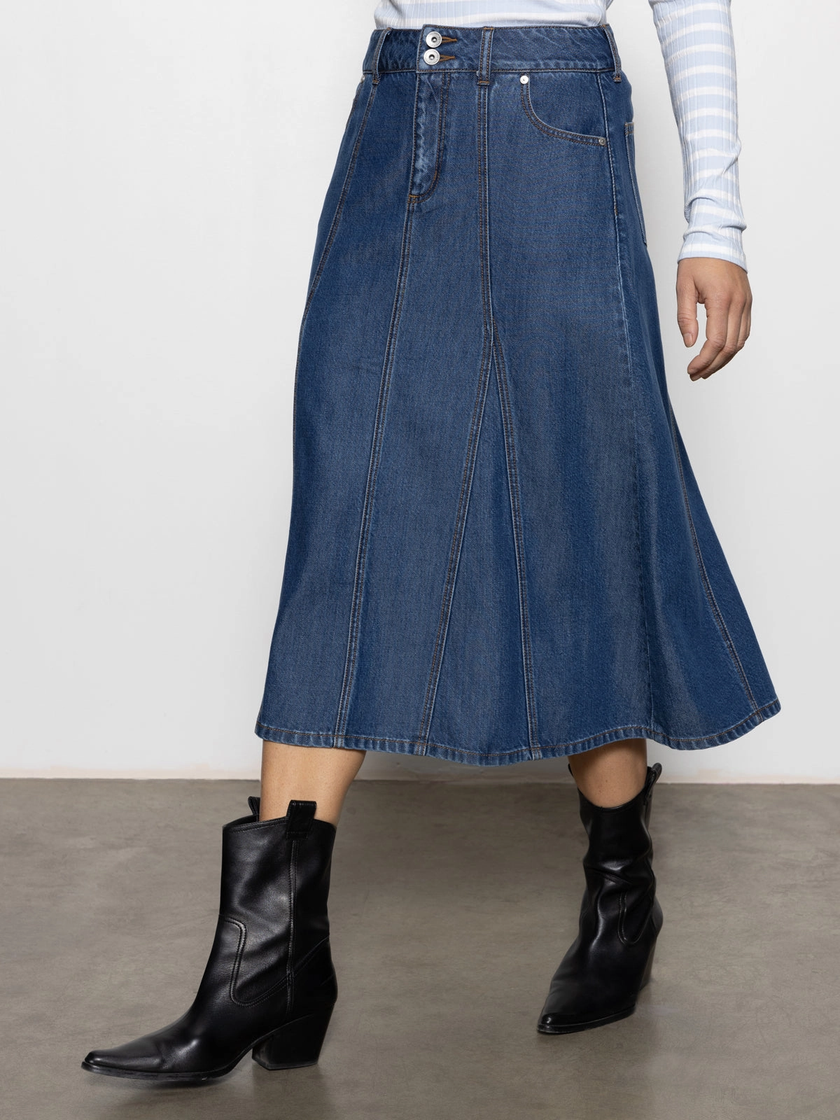 Flora Denim Skirt Happy Hour Unisex Design