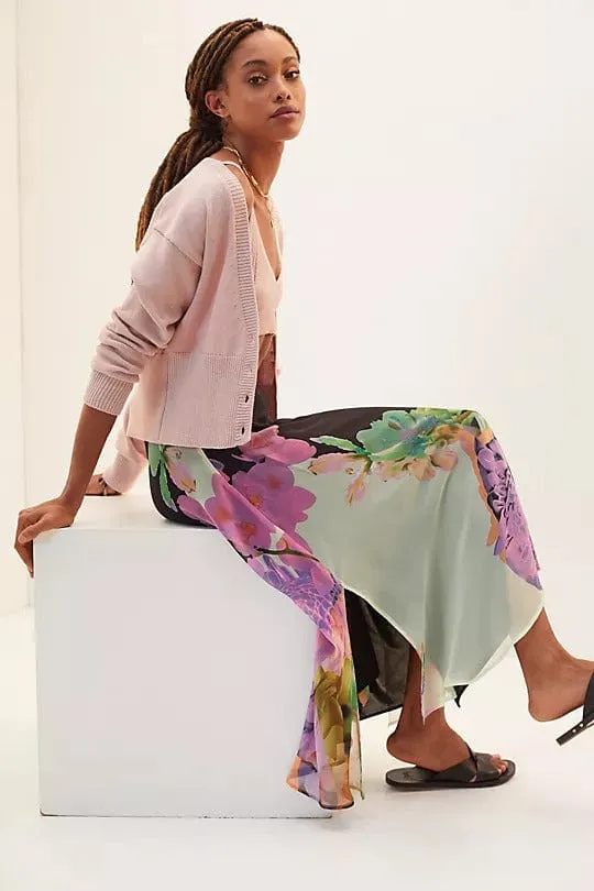 Floral Midi Skirt - Orchid Bloom birthday party Mall Brand Look