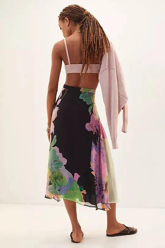 Floral Midi Skirt - Orchid Bloom Mini length