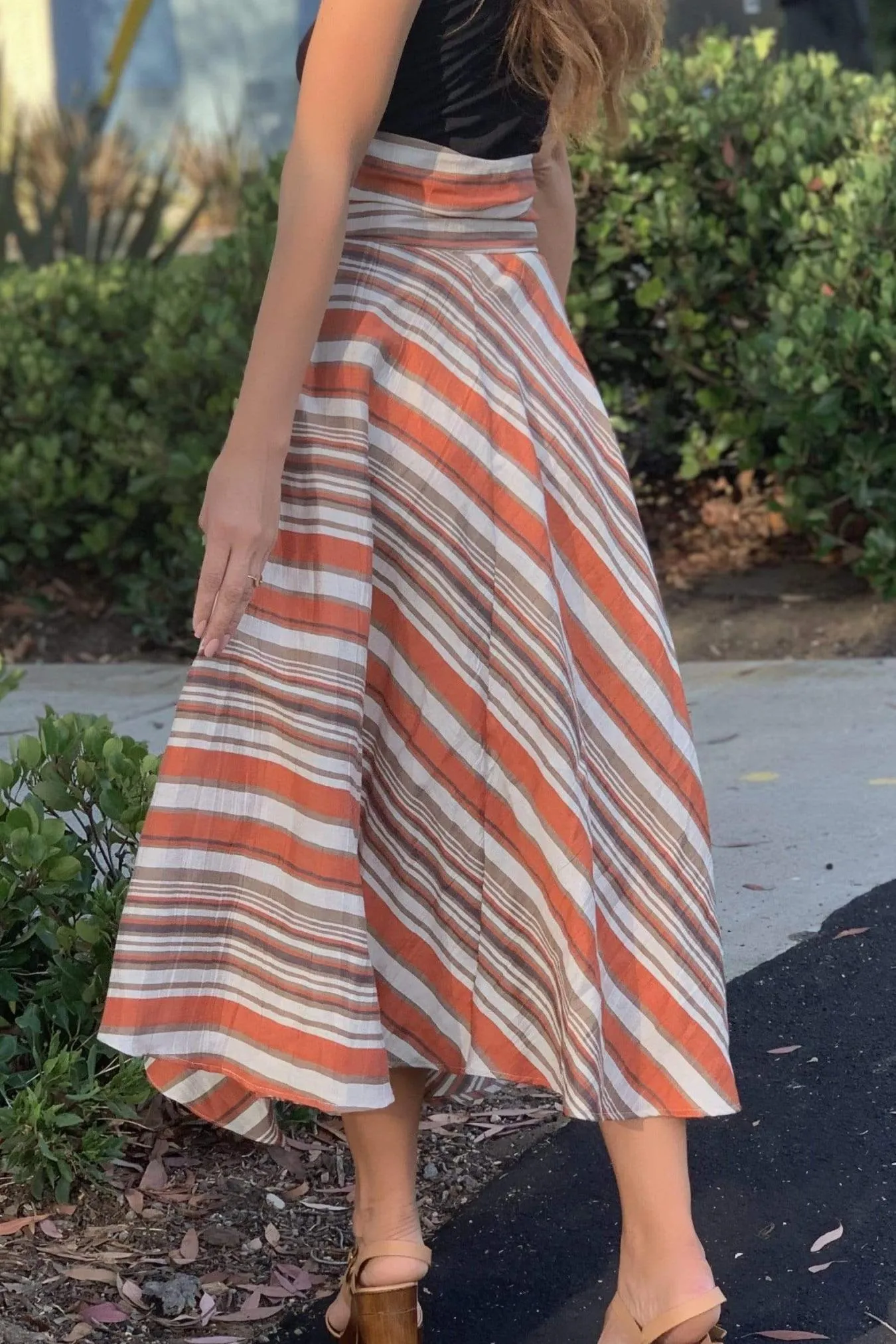 Floral Print Vanderbilt Skirt - Orange Dreamsicle