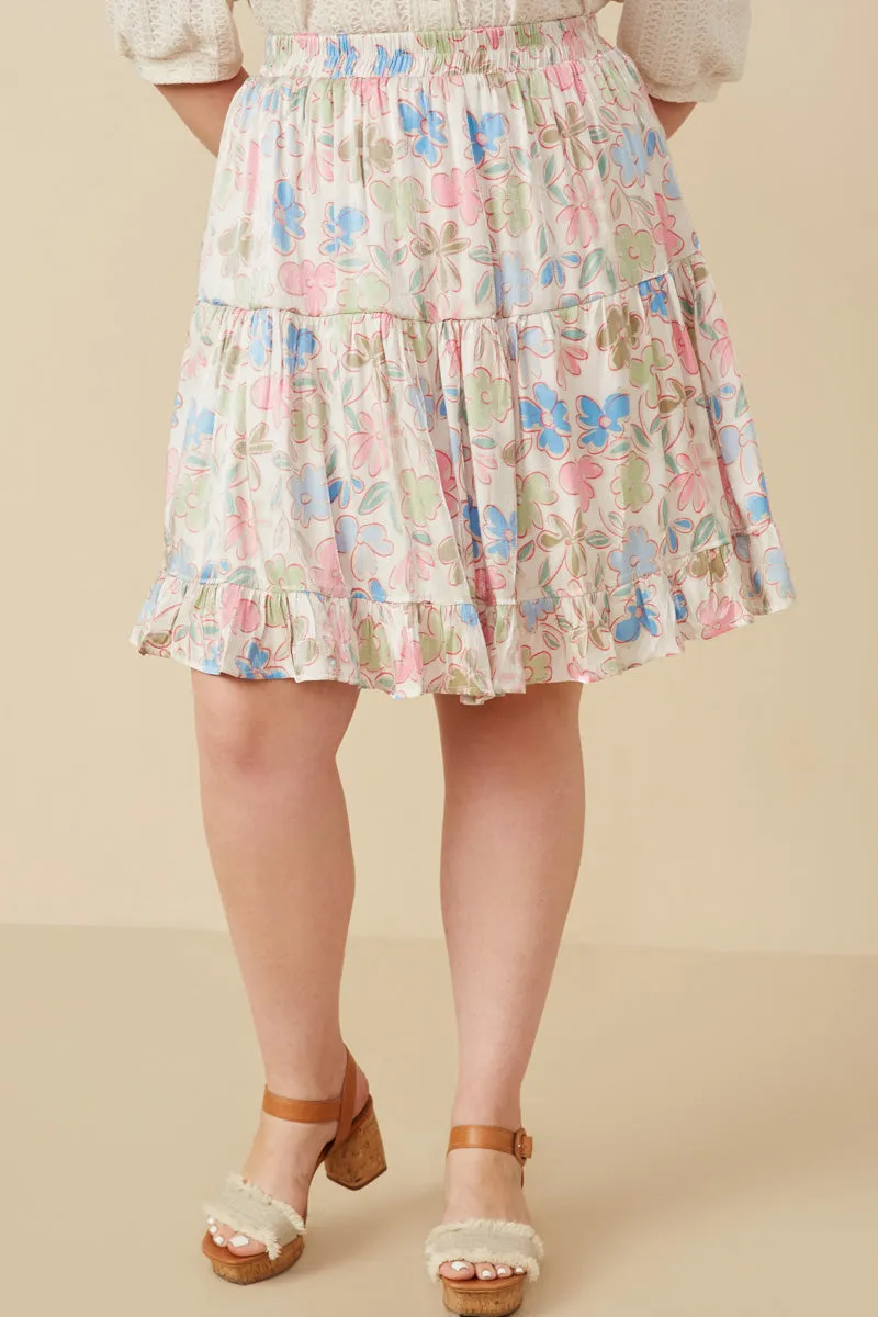 Floral Tiered Foiled Skirt Everyday Style Outdoor Ready