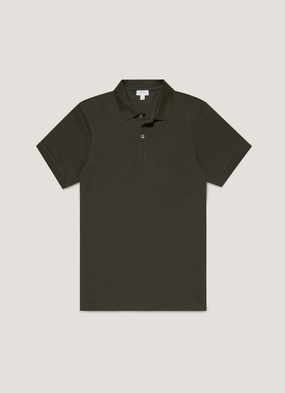 Men's Piqu?? Polo Shirt in Dark Green Fashion Casual
