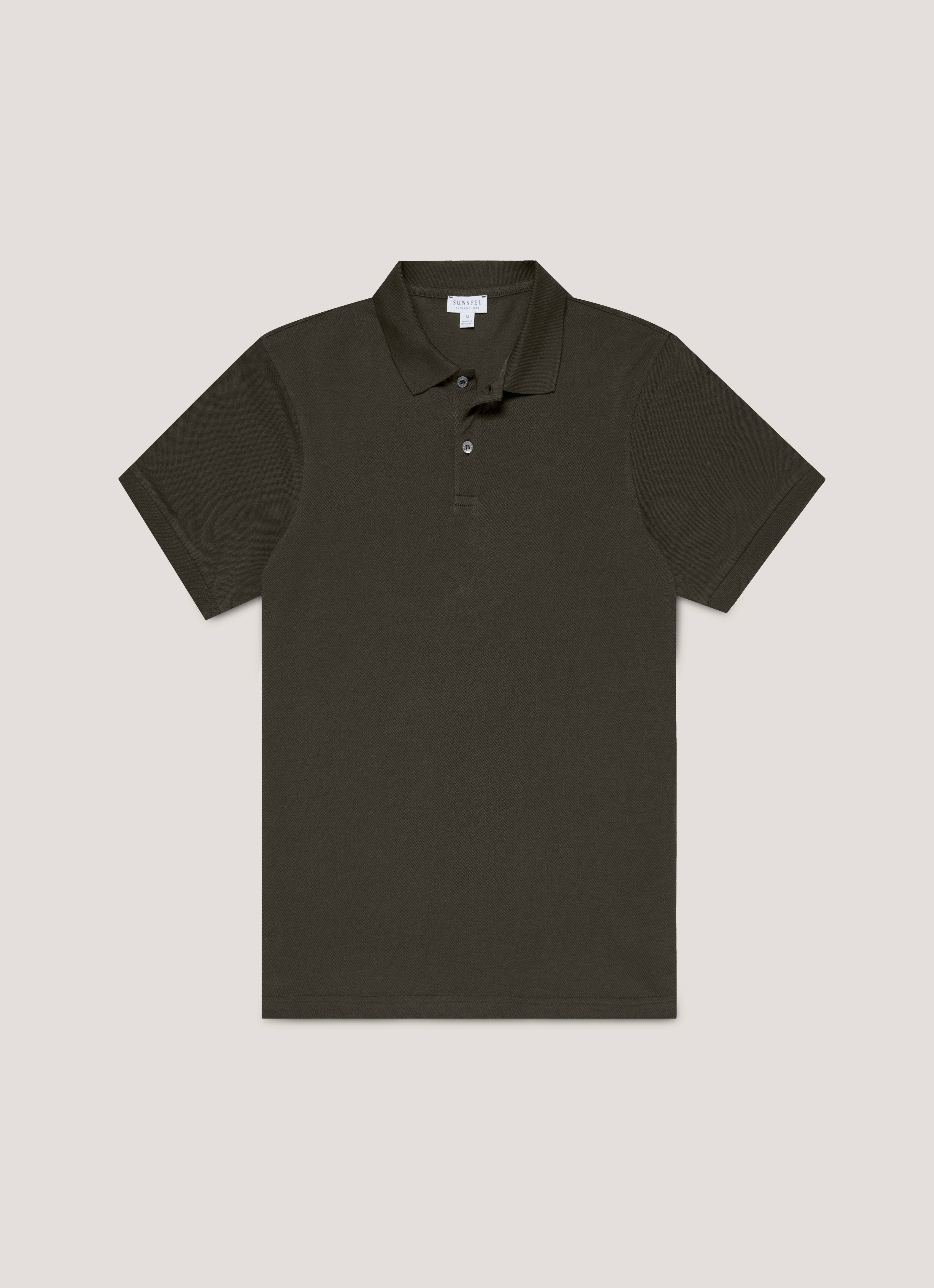 Men's Piqu?? Polo Shirt in Dark Green Casual Trend