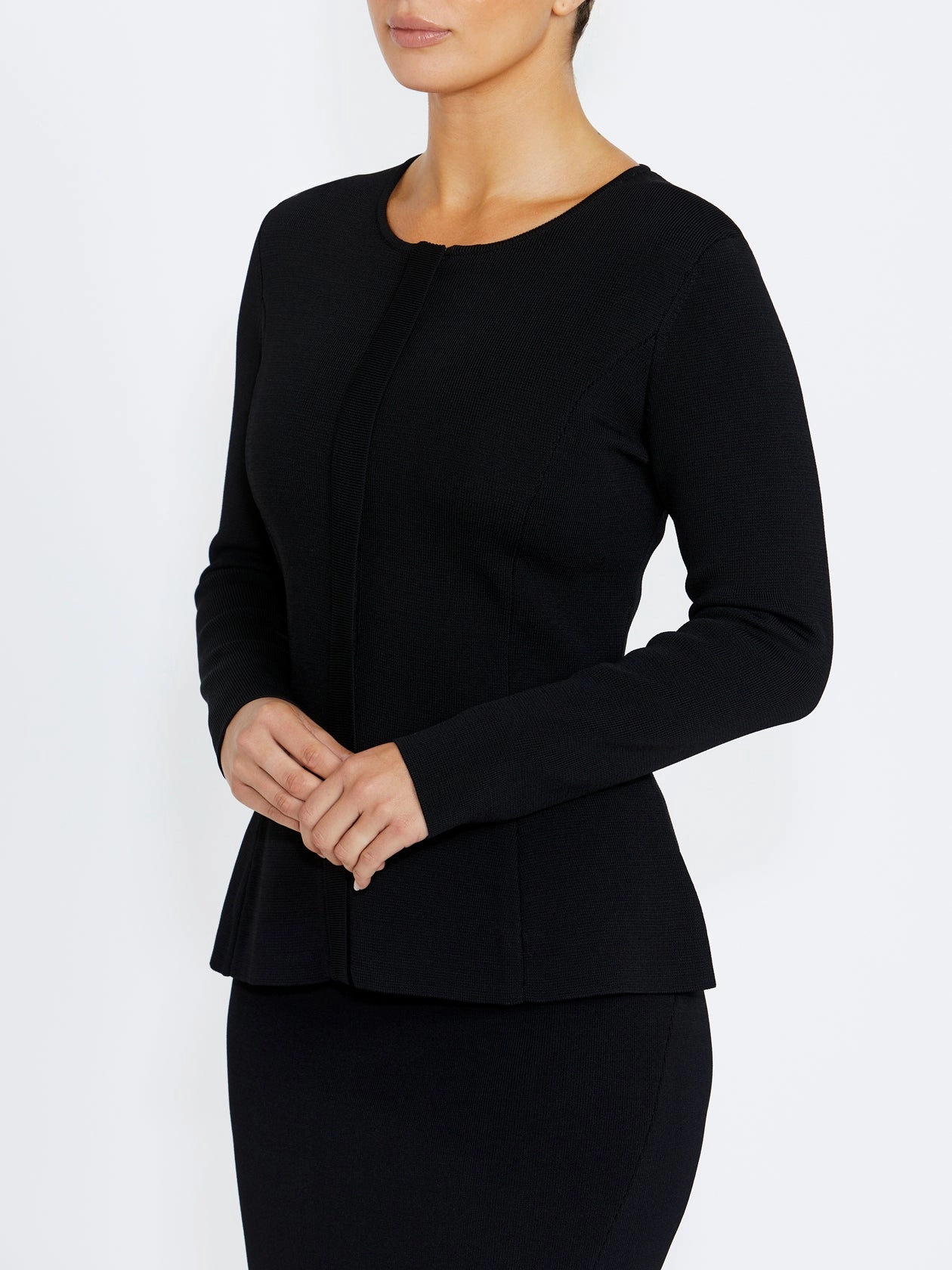 friend snap Trinity Black Knit Jacket