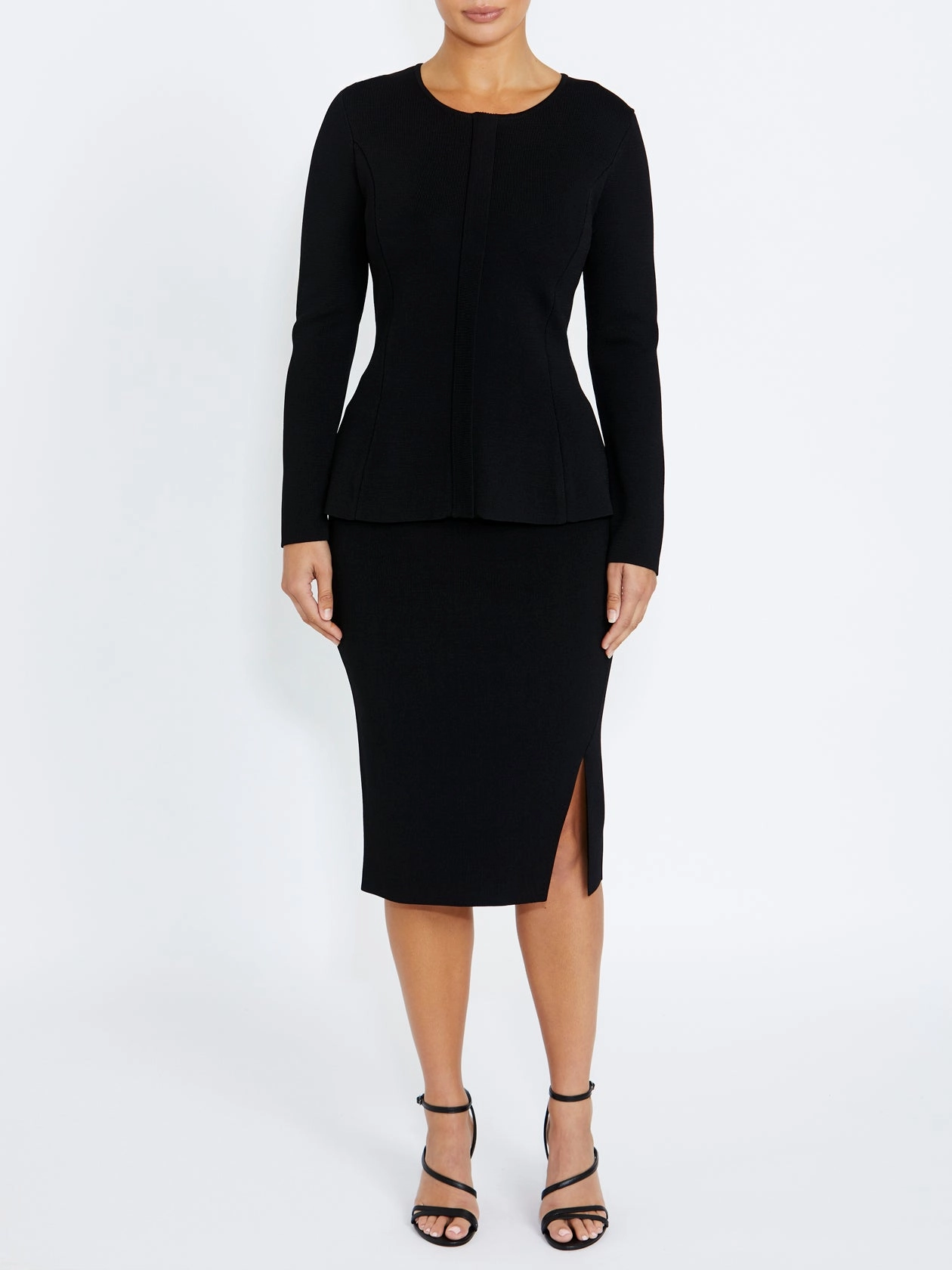 friend snap Trinity Black Knit Jacket