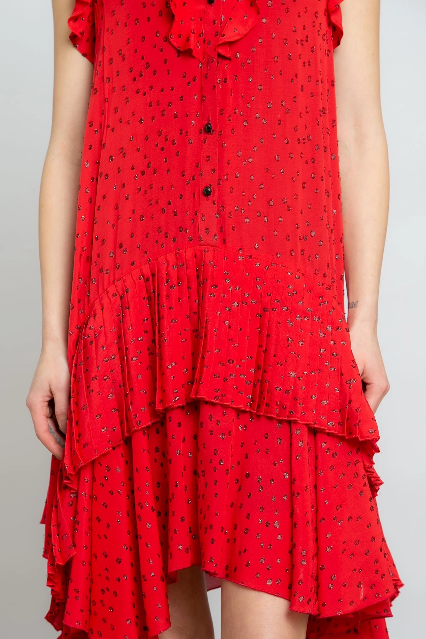 Fringe Hem Masel Dress - Valentine Dot