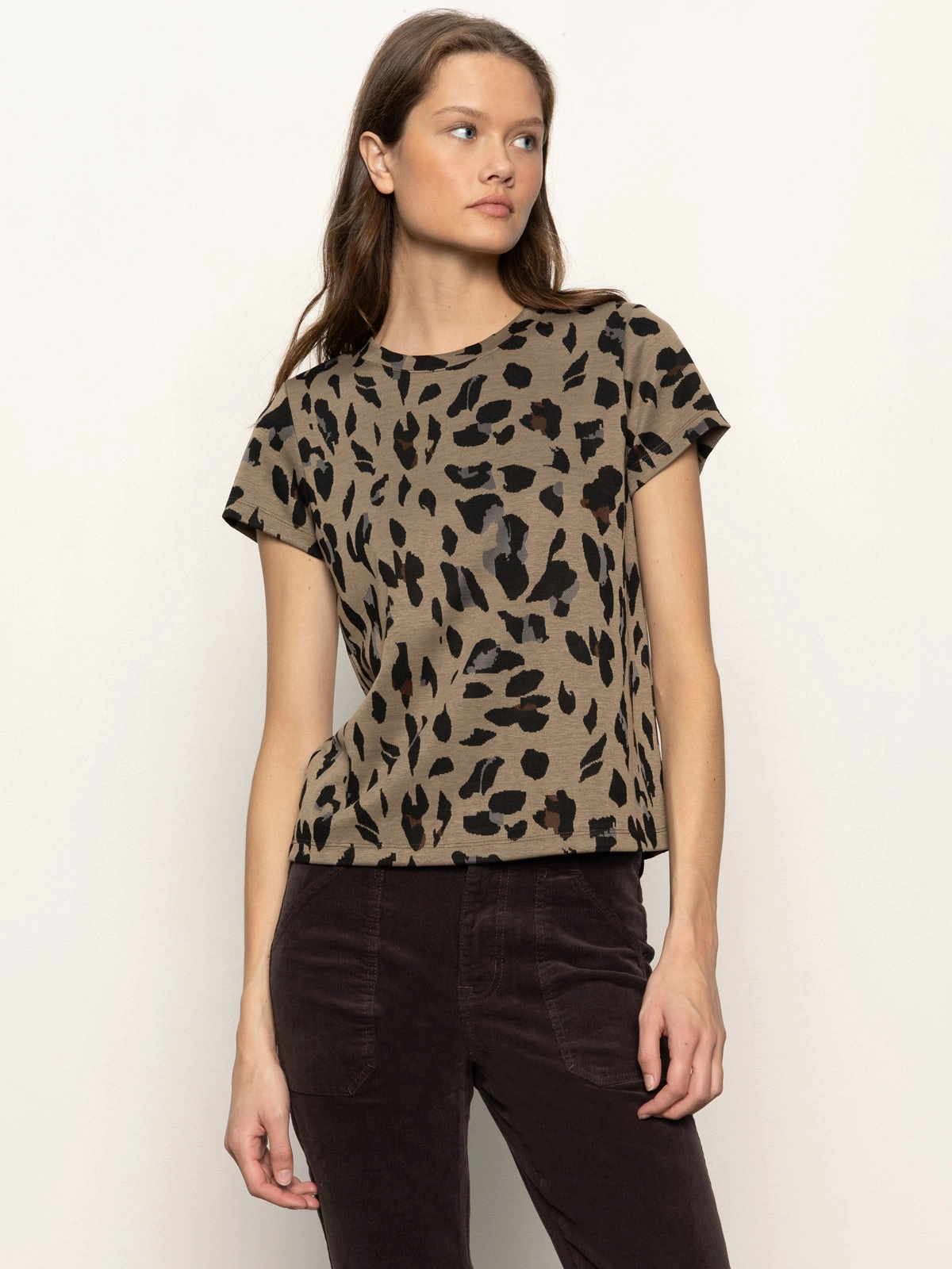 Double Knit Perfect Tee Winter Leopard Modern Outfit Ready Minimal Style Look