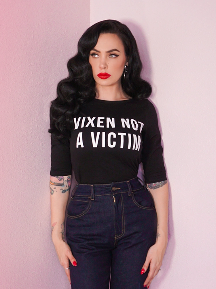 Vixen Not A Victim T-shirt- Vixen by Micheline Pitt Comfy Street Style