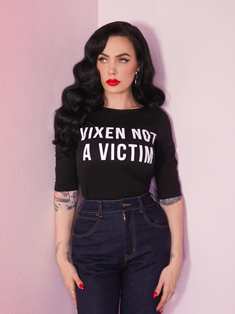 Vixen Not A Victim T-shirt- Vixen by Micheline Pitt Comfy Street Style