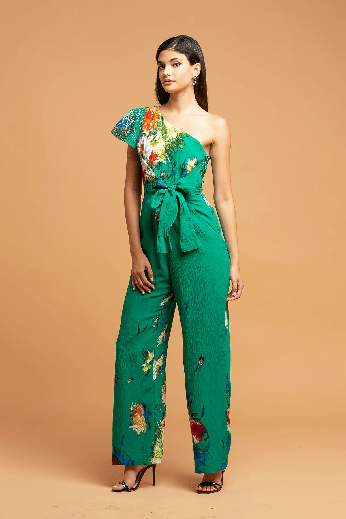 Garden One-Shoulder Jumpsuit Fine Outline