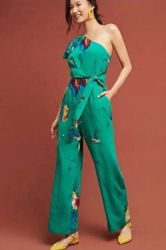 Garden One-Shoulder Jumpsuit Fine Outline