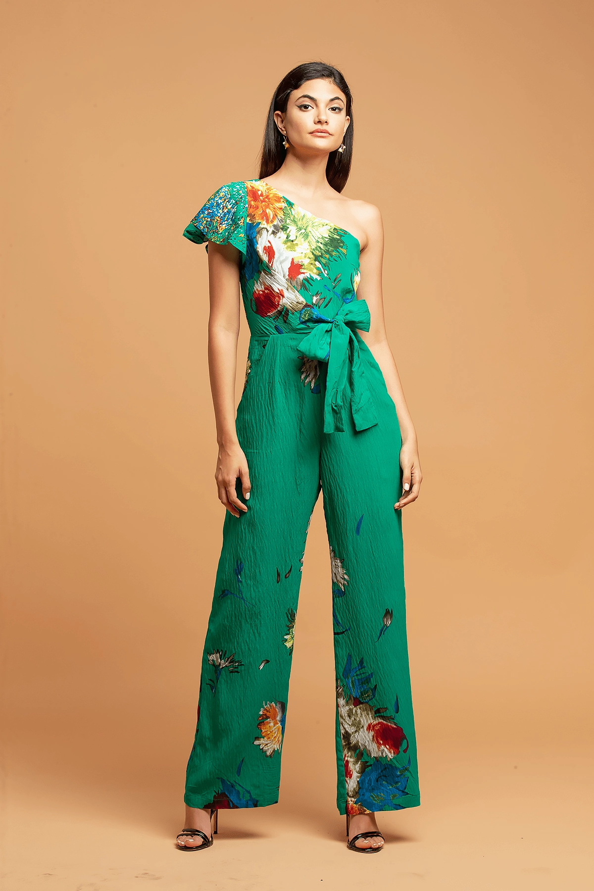 Garden One-Shoulder Jumpsuit Fine Outline