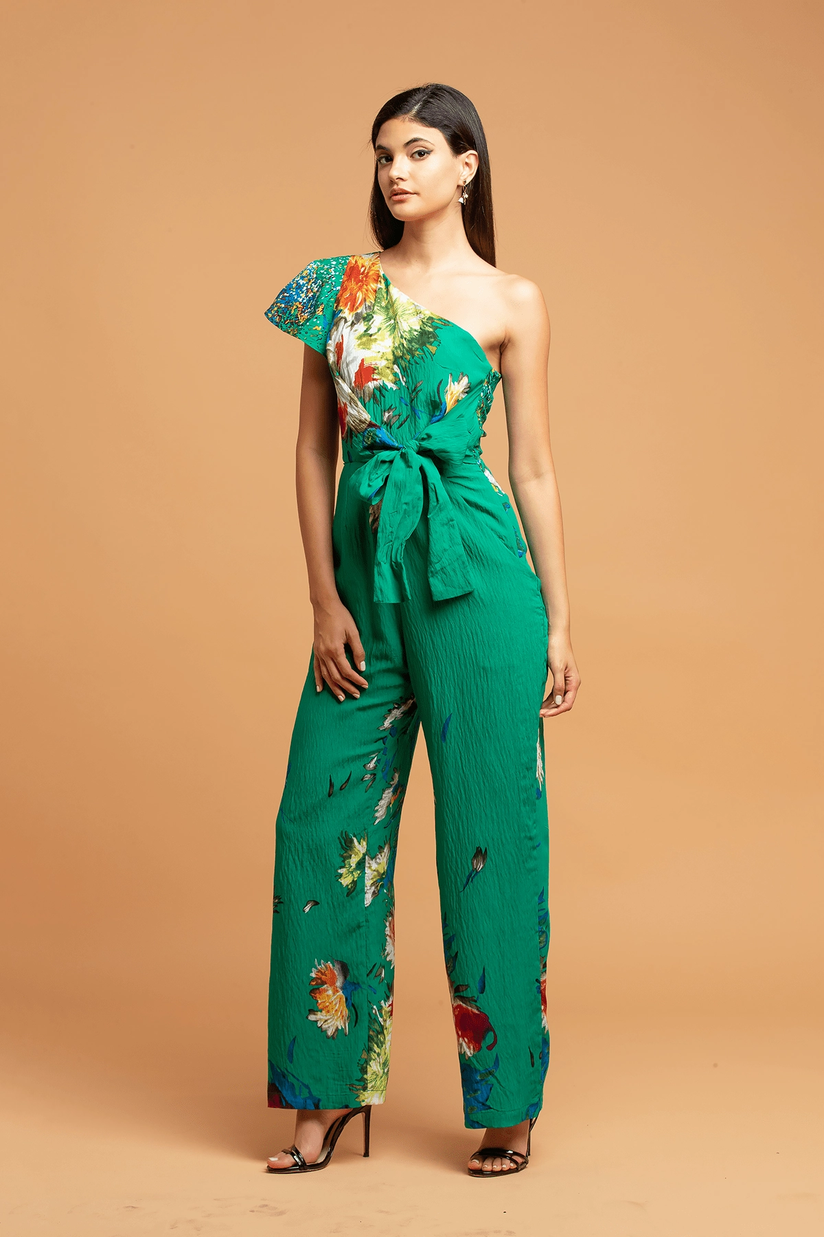 Garden One-Shoulder Jumpsuit Fine Outline