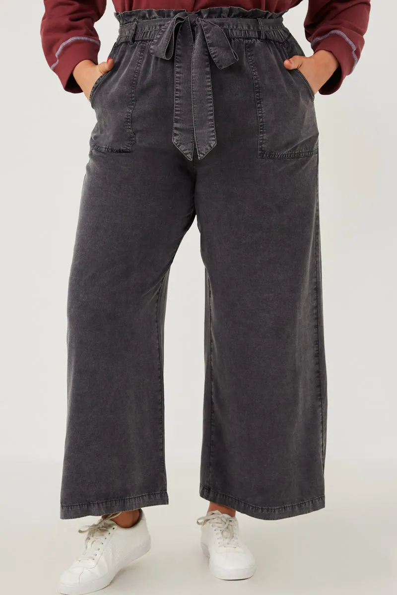Roomy Fit Garment Dyed Tencel Wide Leg Pant