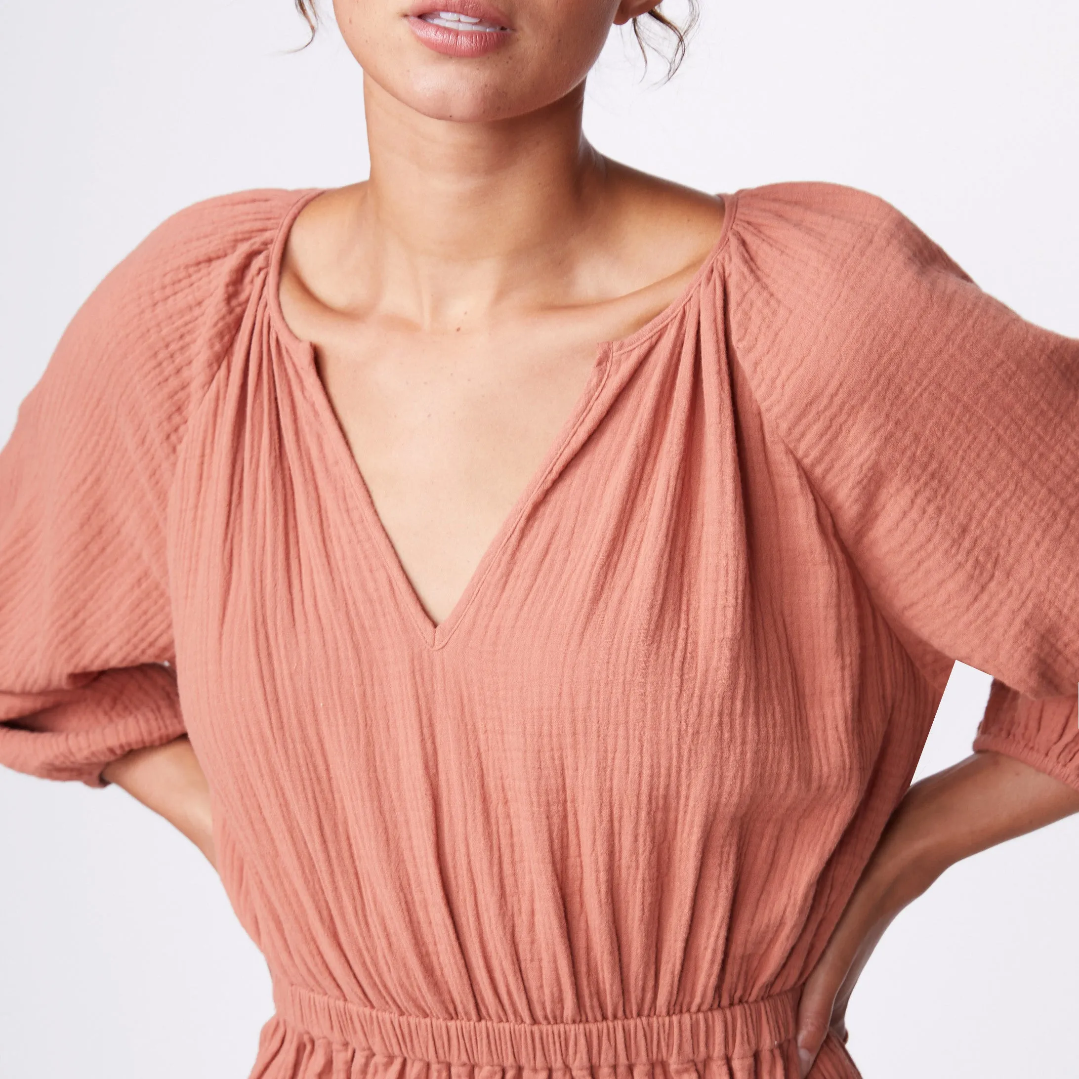 Breathable Summer Gauze Open Back Dress