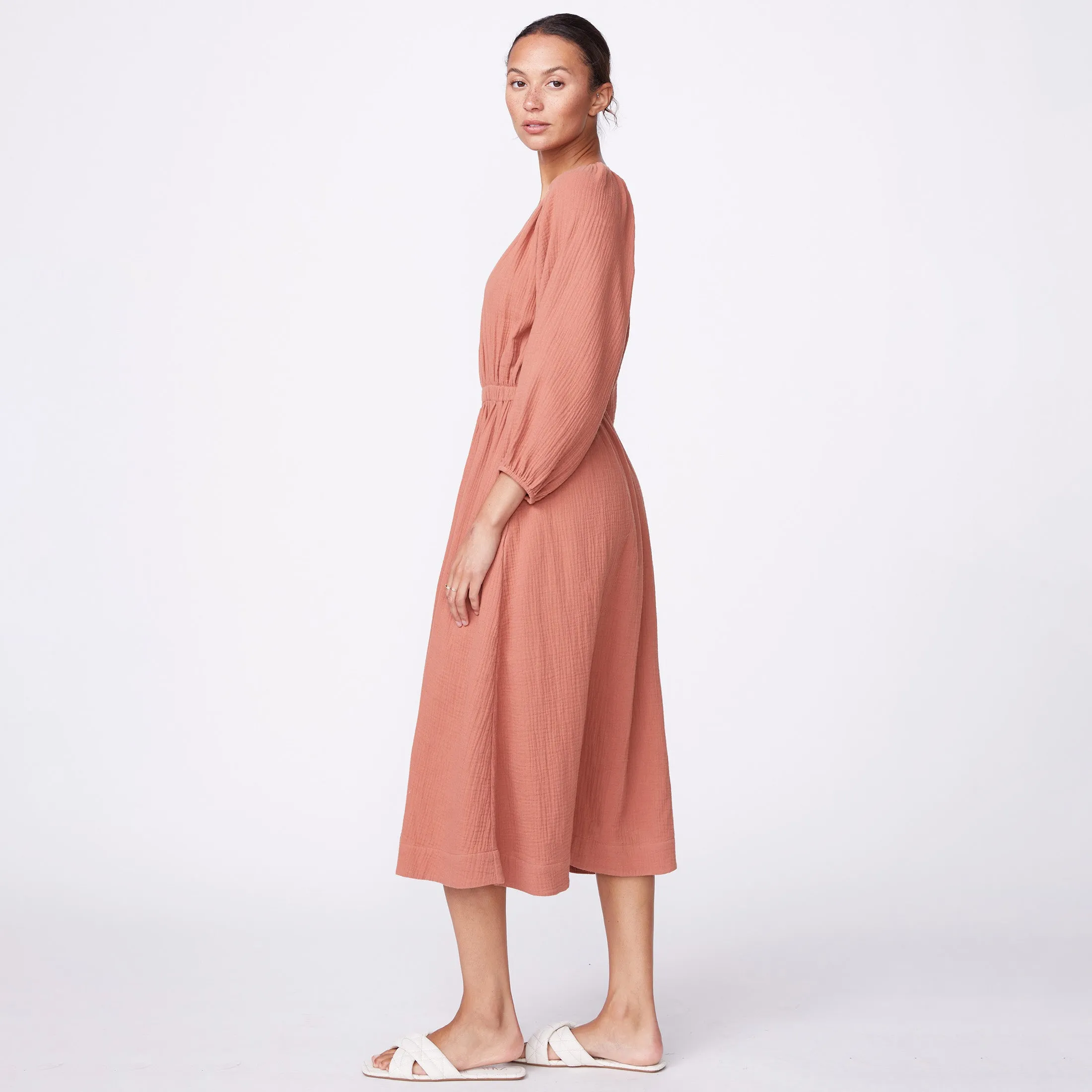 Gauze Open Back Dress Professional Cut